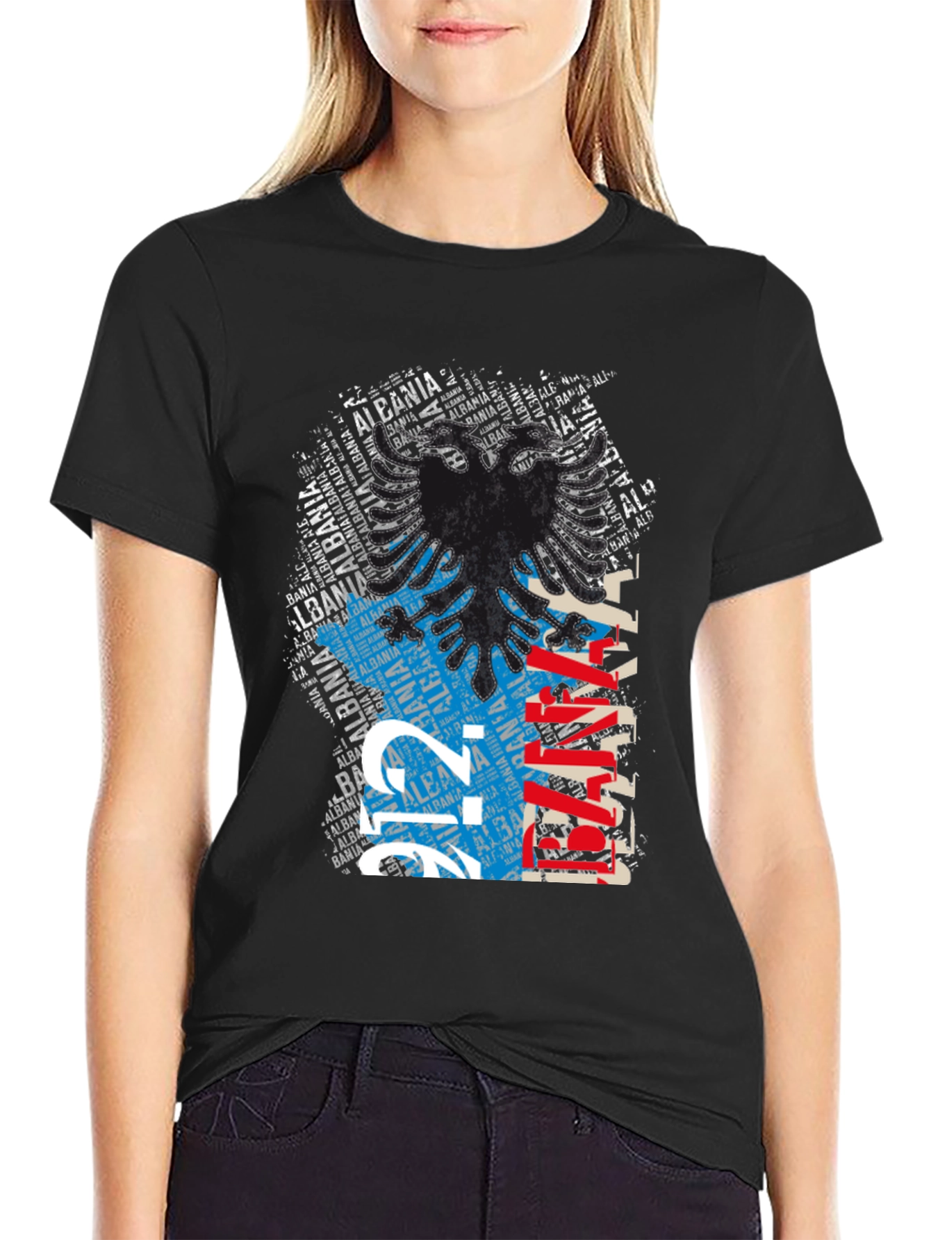 Albania Eagle Graphic Tee - Black