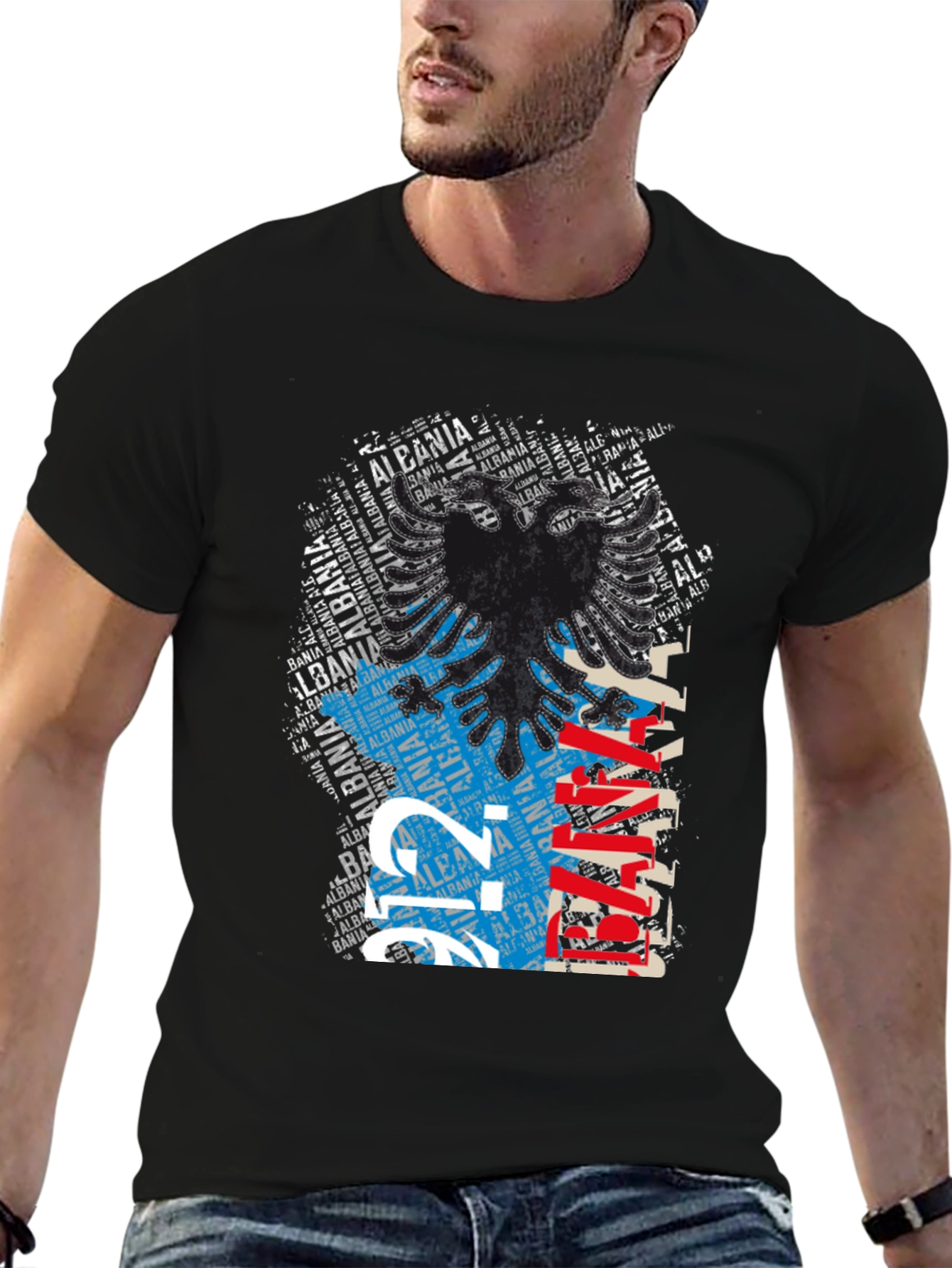 Albania Eagle Graphic Tee - Black