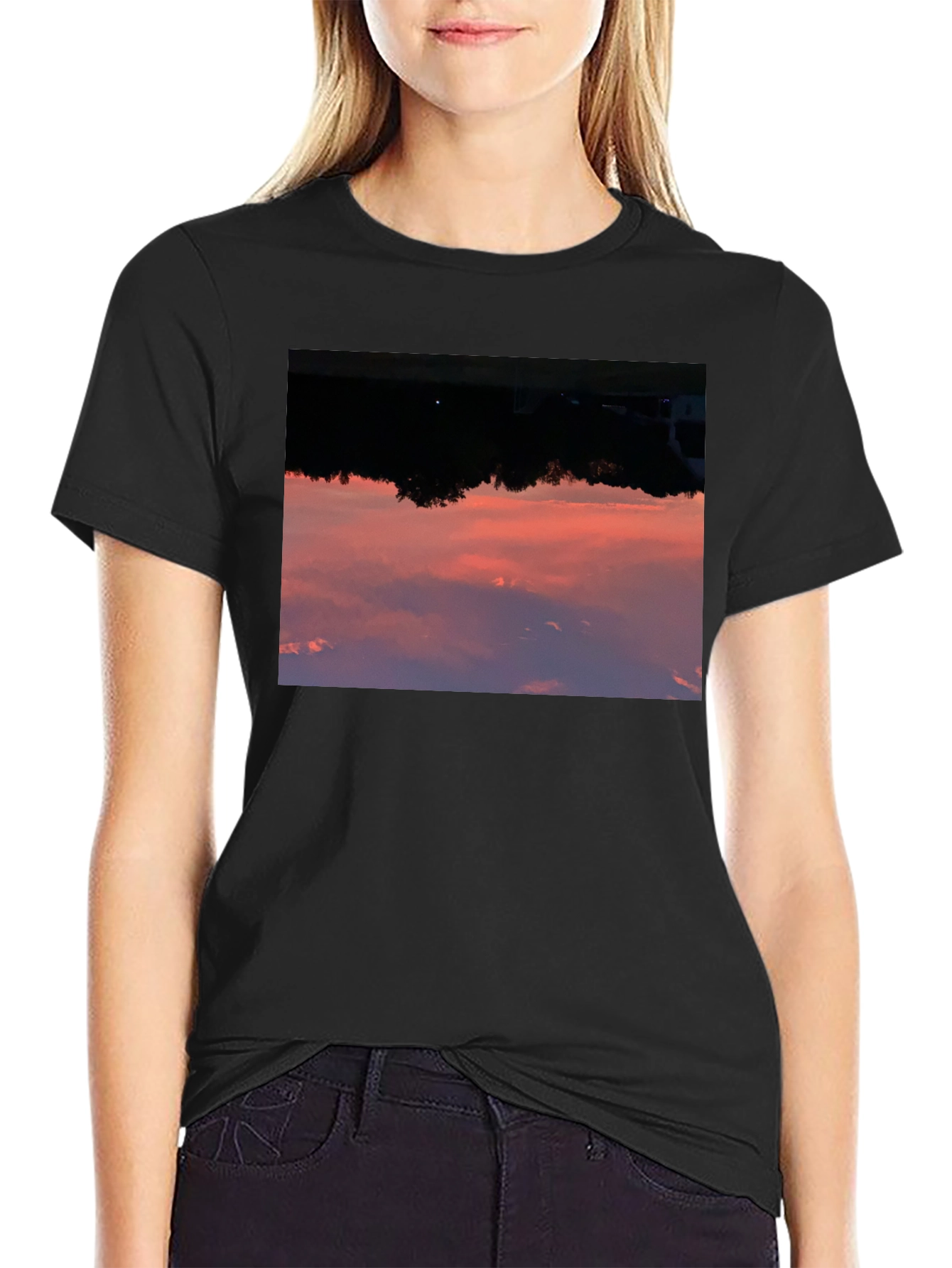 Sunset Sky Graphic Black T-Shirt