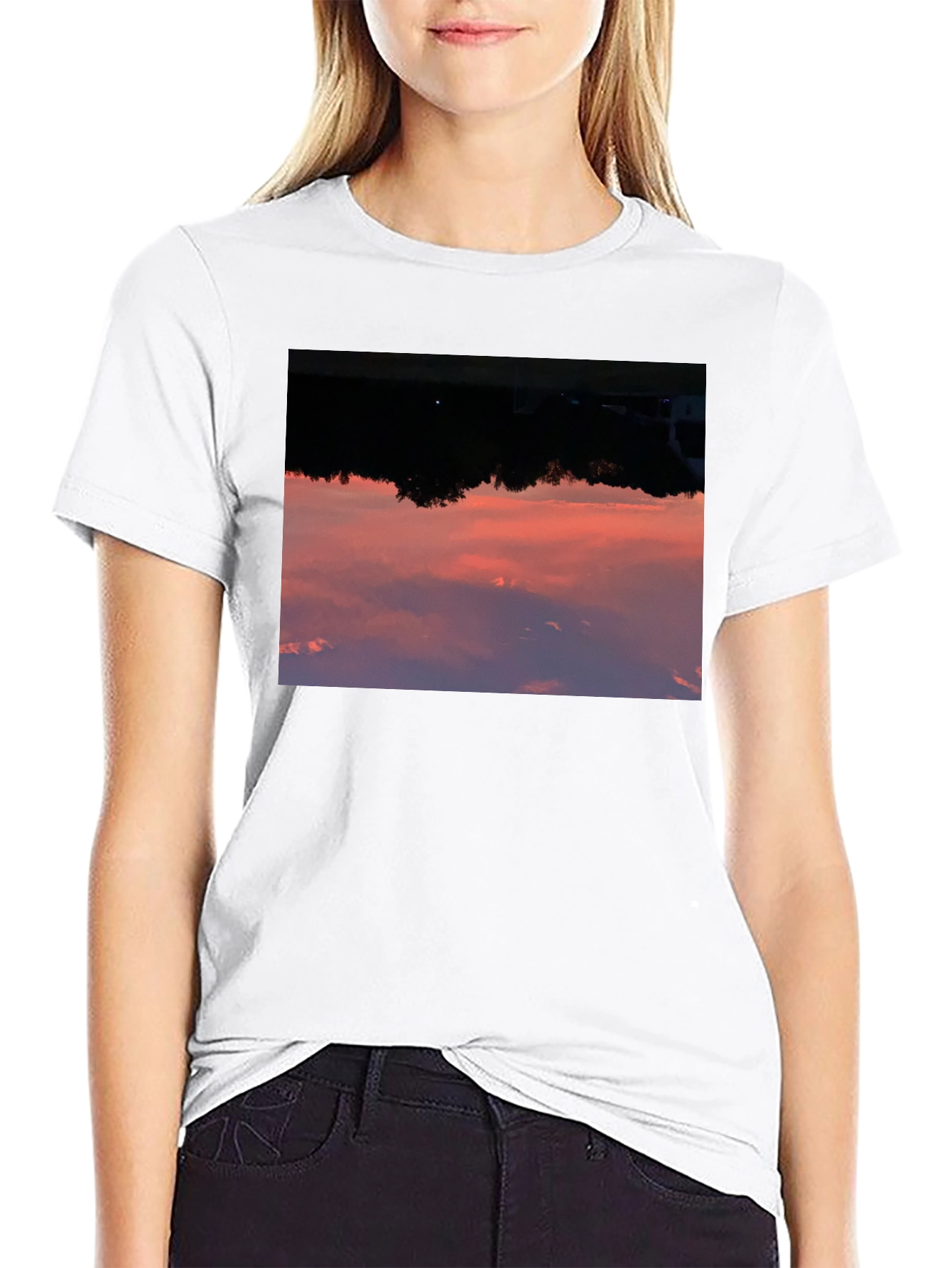 Sunset Sky Graphic Black T-Shirt