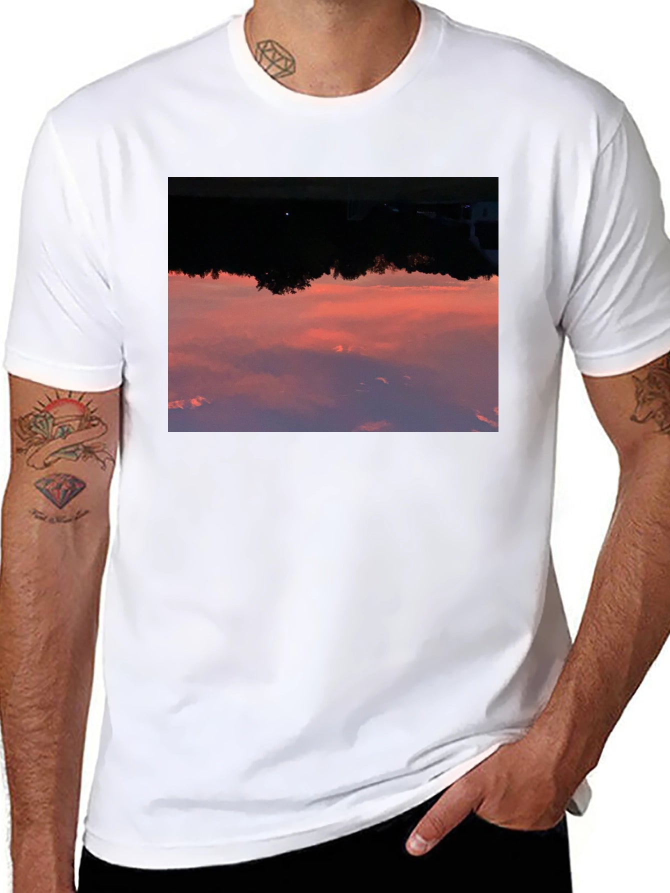 Sunset Sky Graphic Black T-Shirt
