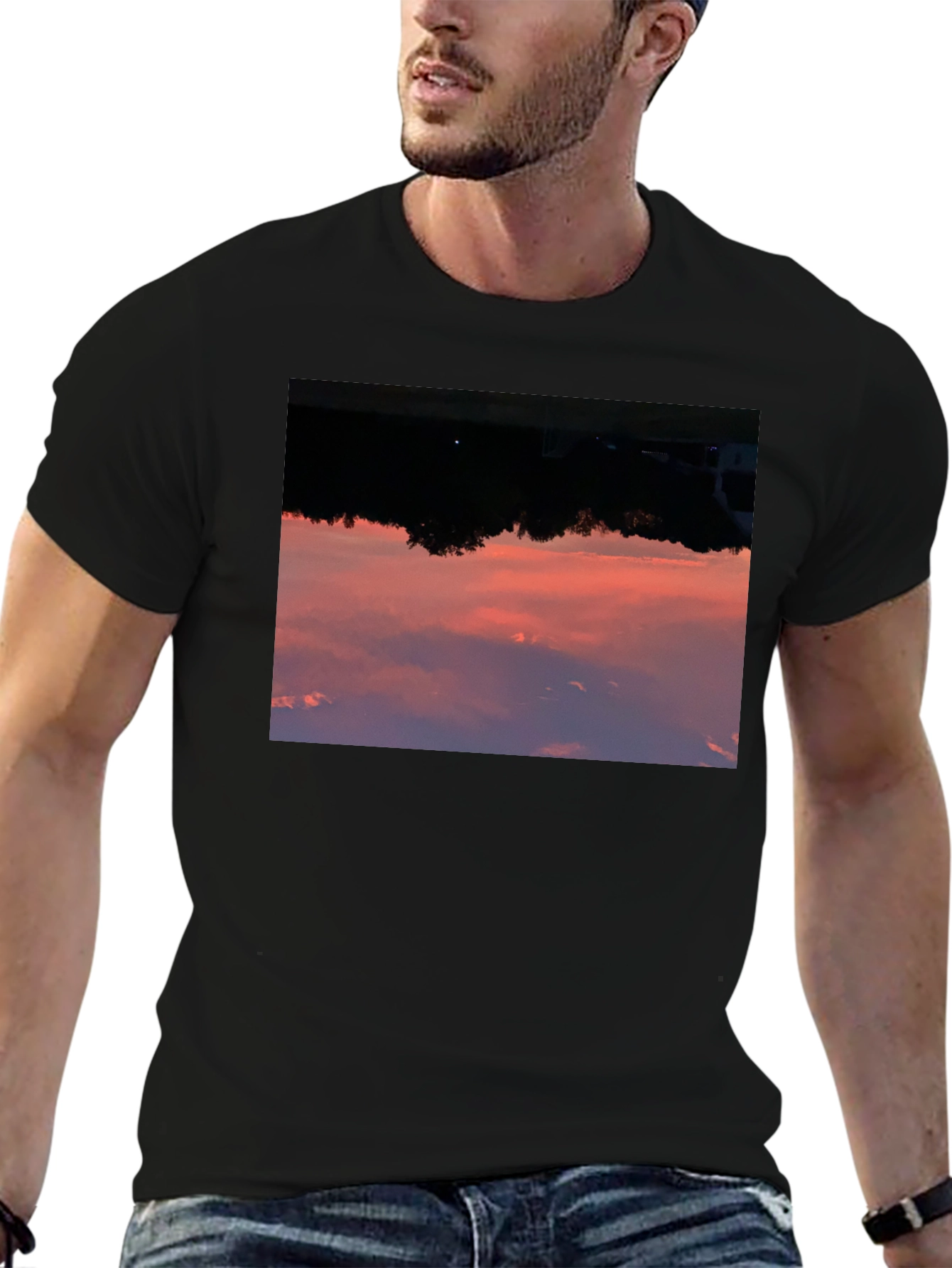 Sunset Sky Graphic Black T-Shirt