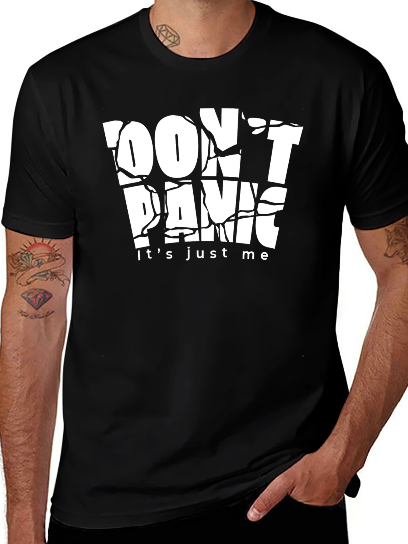 Dont Panic Graphic Tee - Black