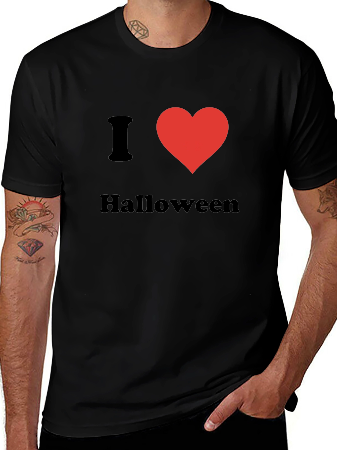 I Love Halloween T-Shirt - Black Holiday Tee