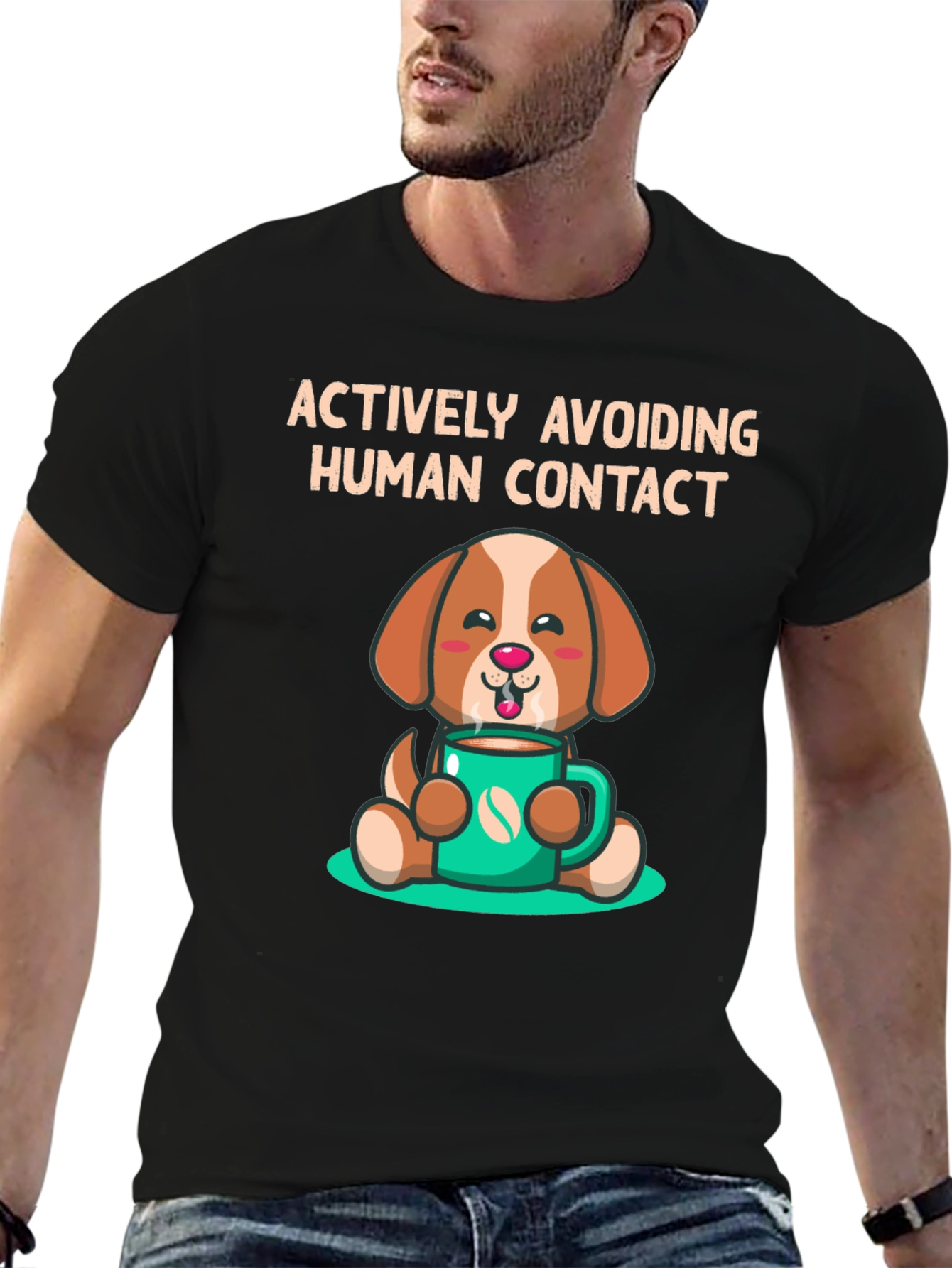 Actively Avoiding Human Contact Dog T-Shirt