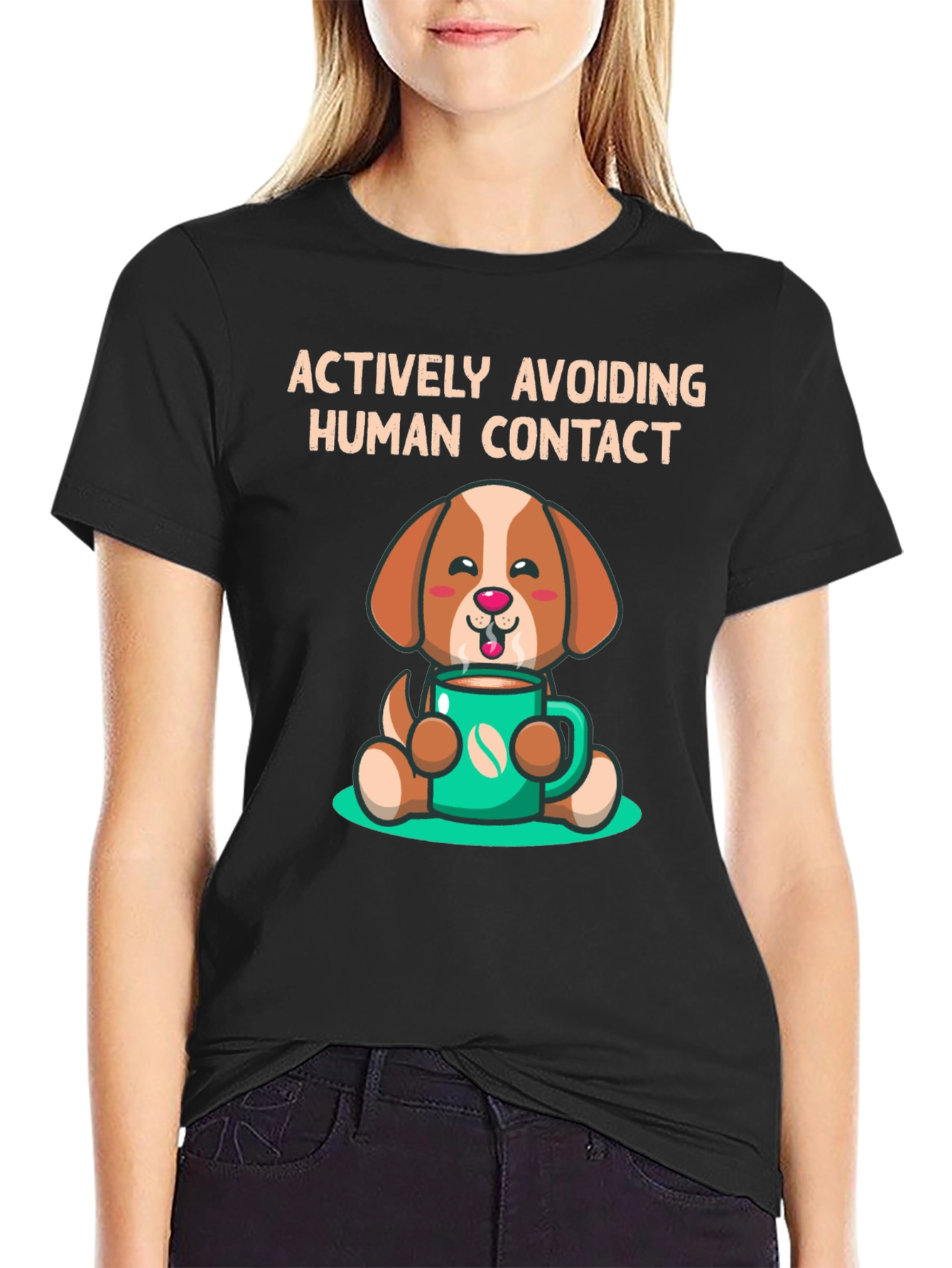 Actively Avoiding Human Contact Dog T-Shirt