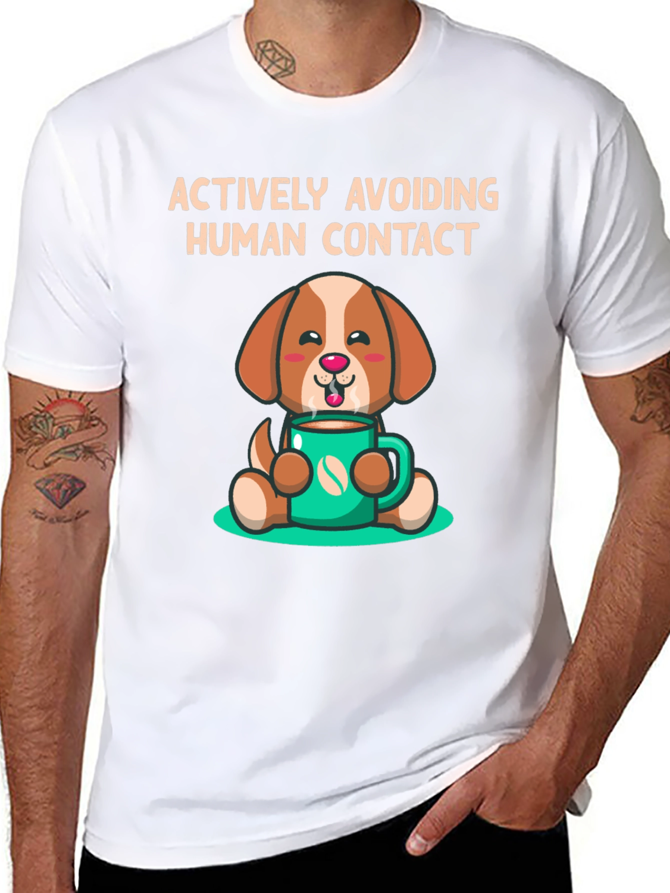 Actively Avoiding Human Contact Dog T-Shirt