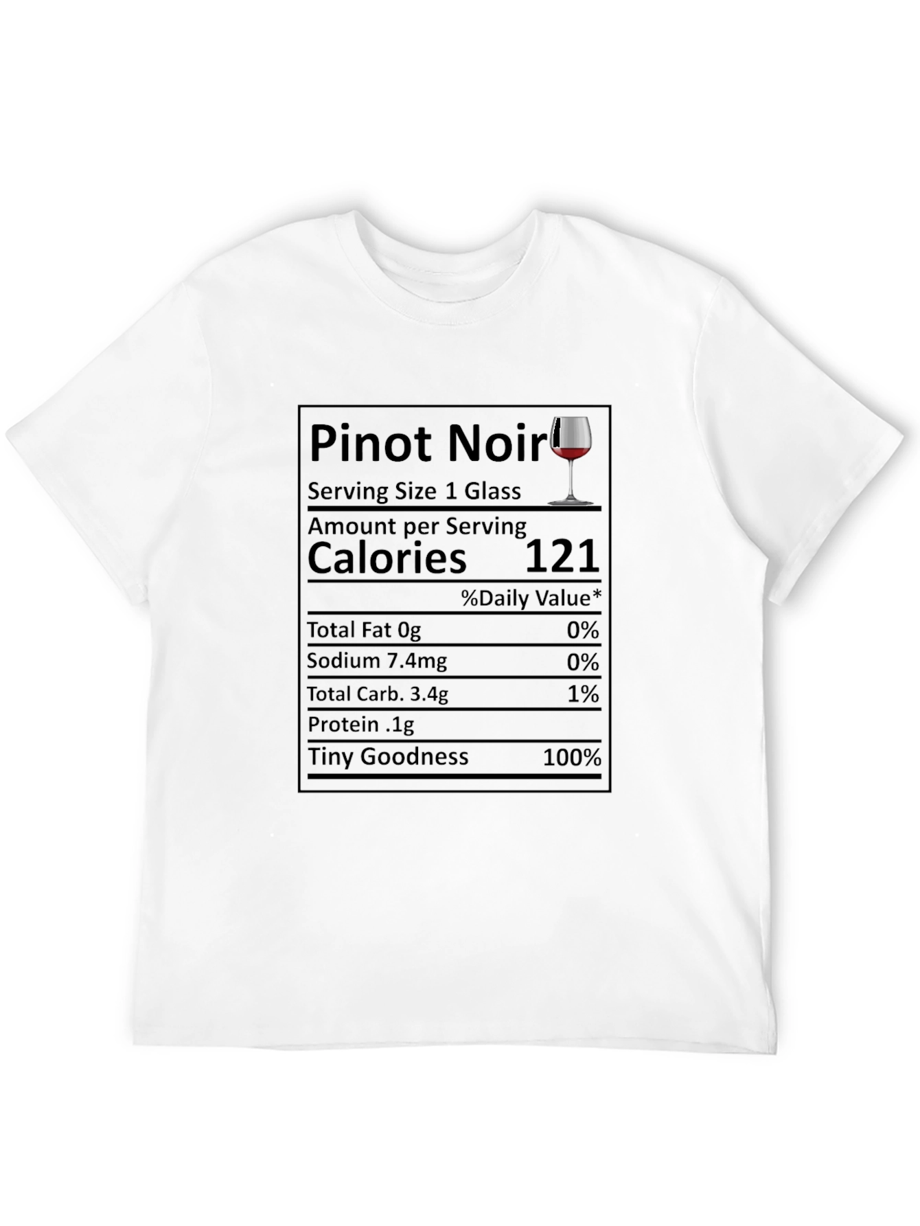 Pinot Noir Nutrition Facts Funny T-Shirt