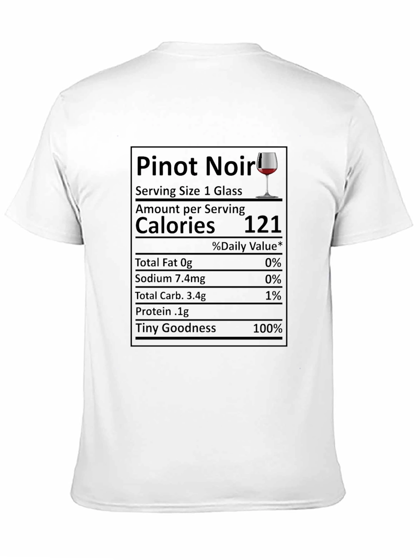 Pinot Noir Nutrition Facts Funny T-Shirt