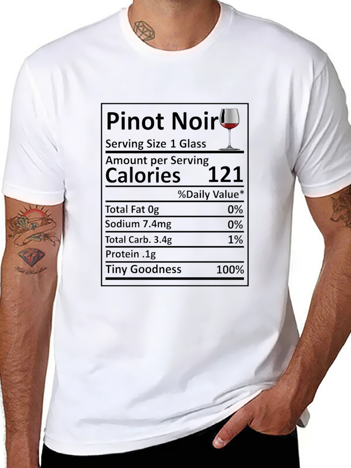 Pinot Noir Nutrition Facts Funny T-Shirt