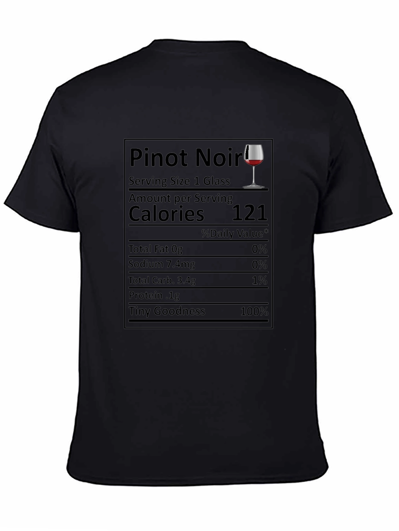Pinot Noir Nutrition Facts Funny T-Shirt