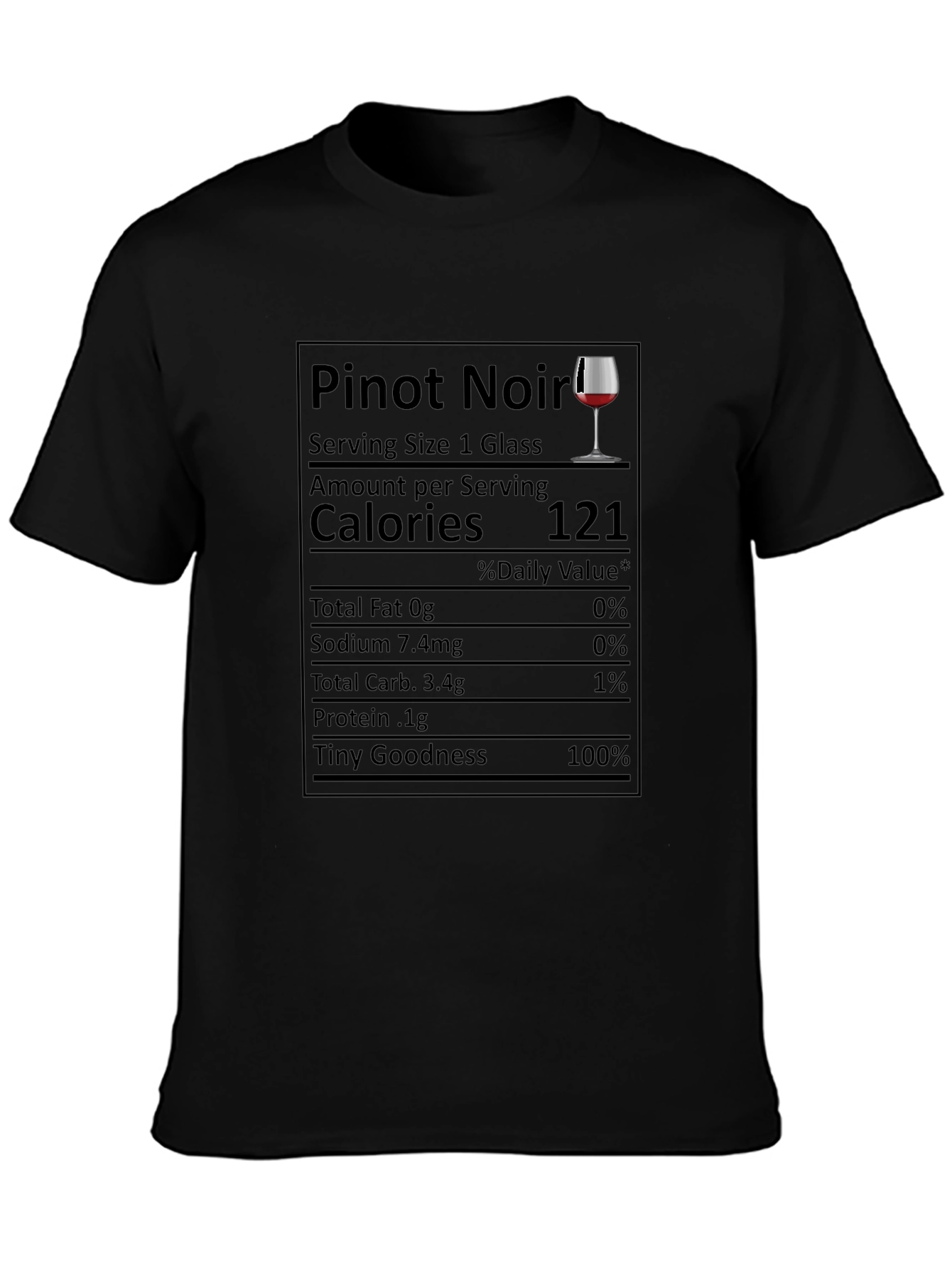 Pinot Noir Nutrition Facts Funny T-Shirt