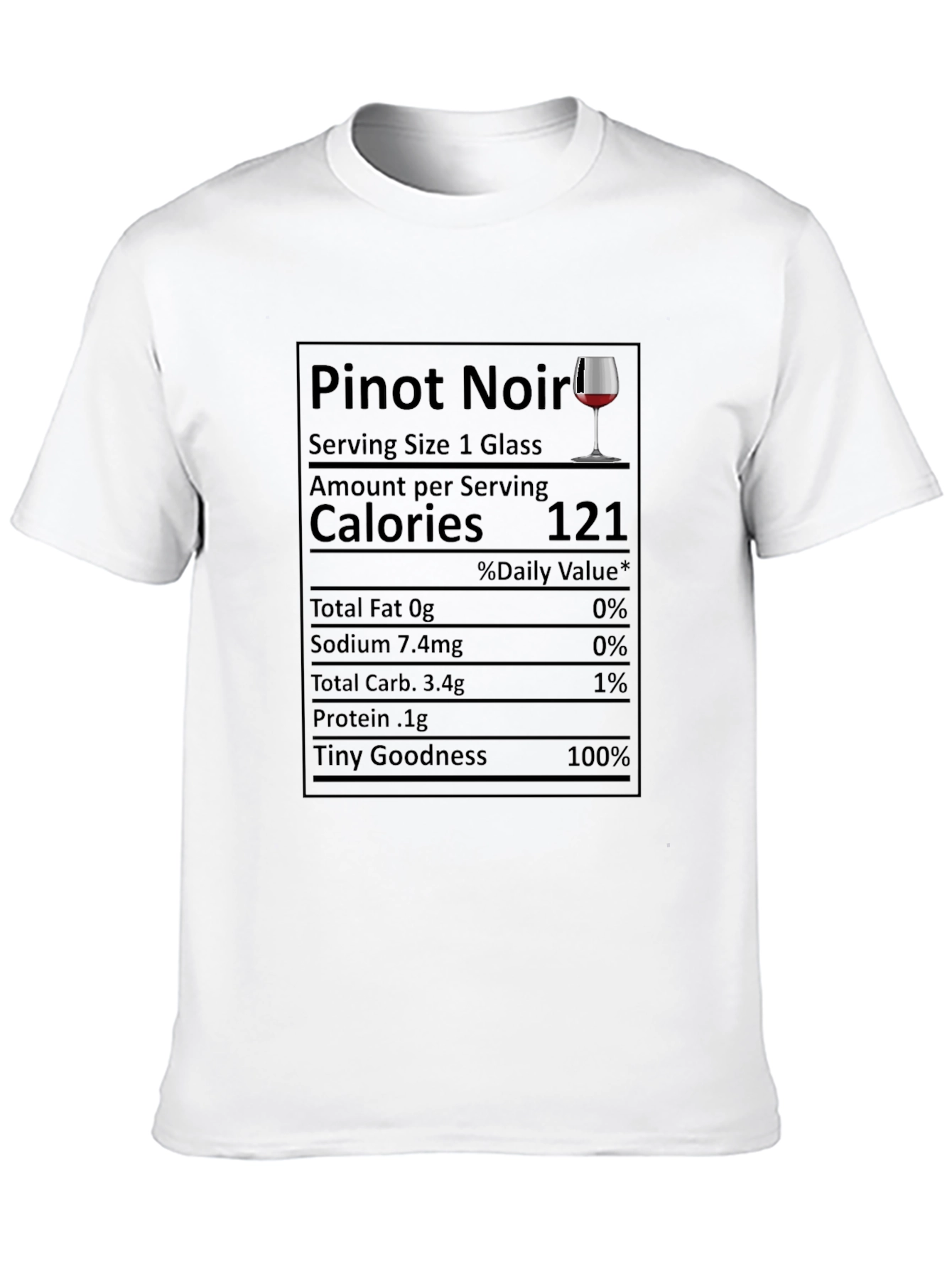 Pinot Noir Nutrition Facts Funny T-Shirt