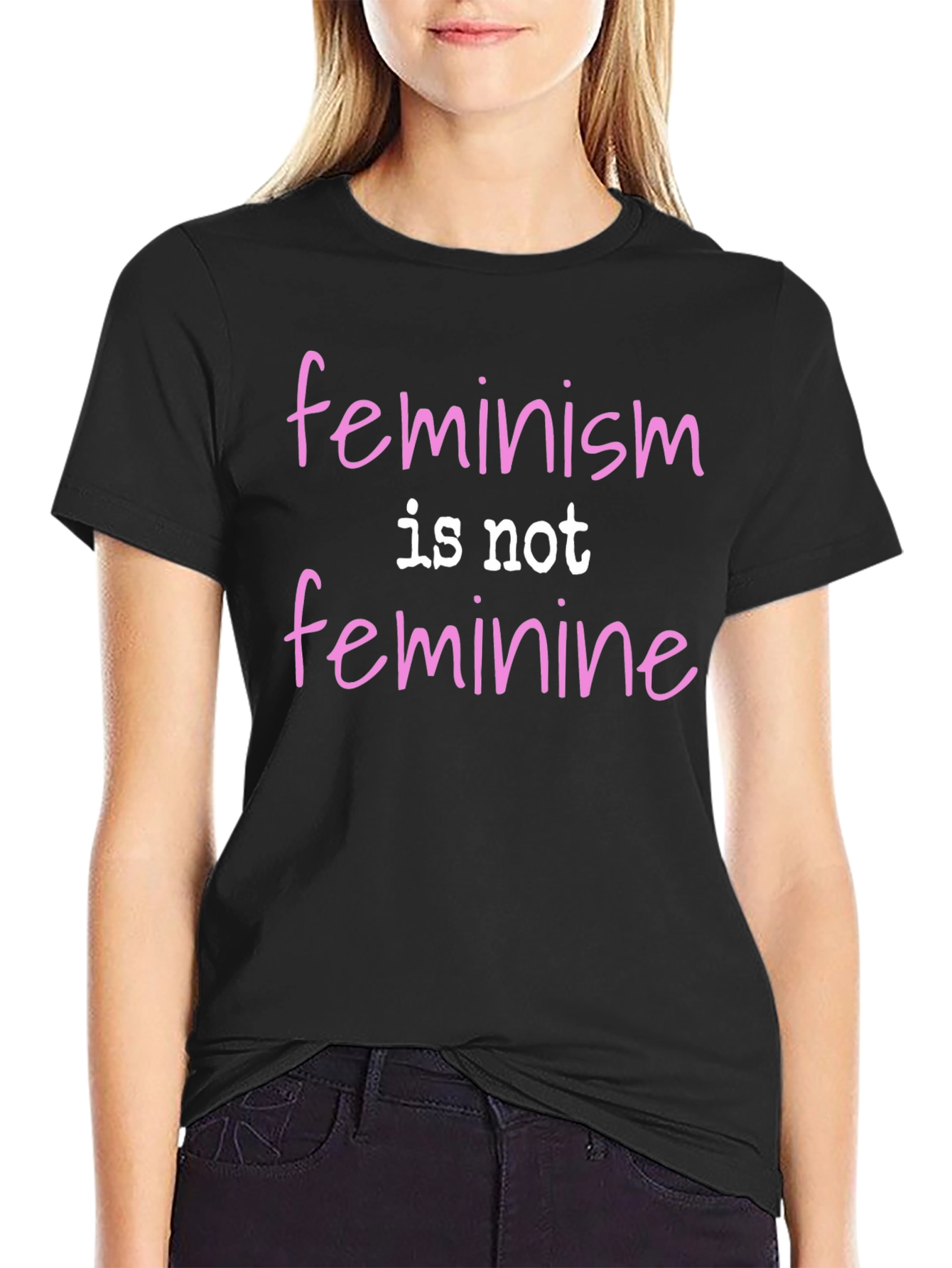 Feminism Is Not Feminine Statement Tee