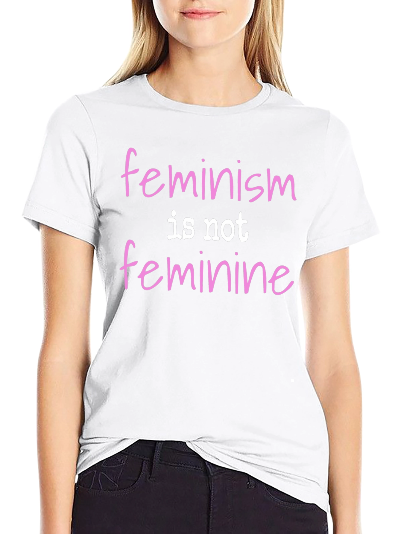 Feminism Is Not Feminine Statement Tee