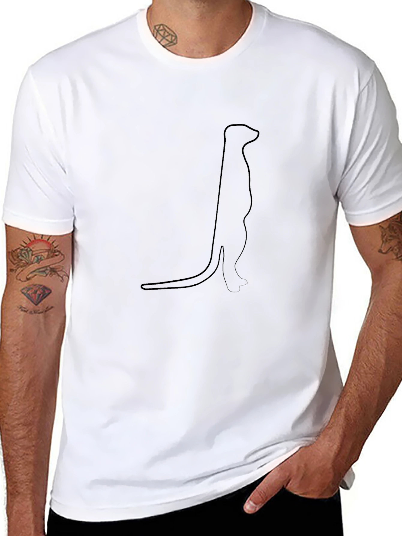 Meerkat Graphic Tee - Black Cotton T-Shirt