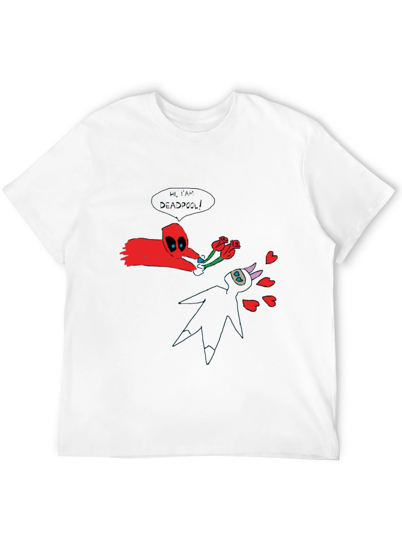 Deadpool Doodle Graphic Black T-Shirt