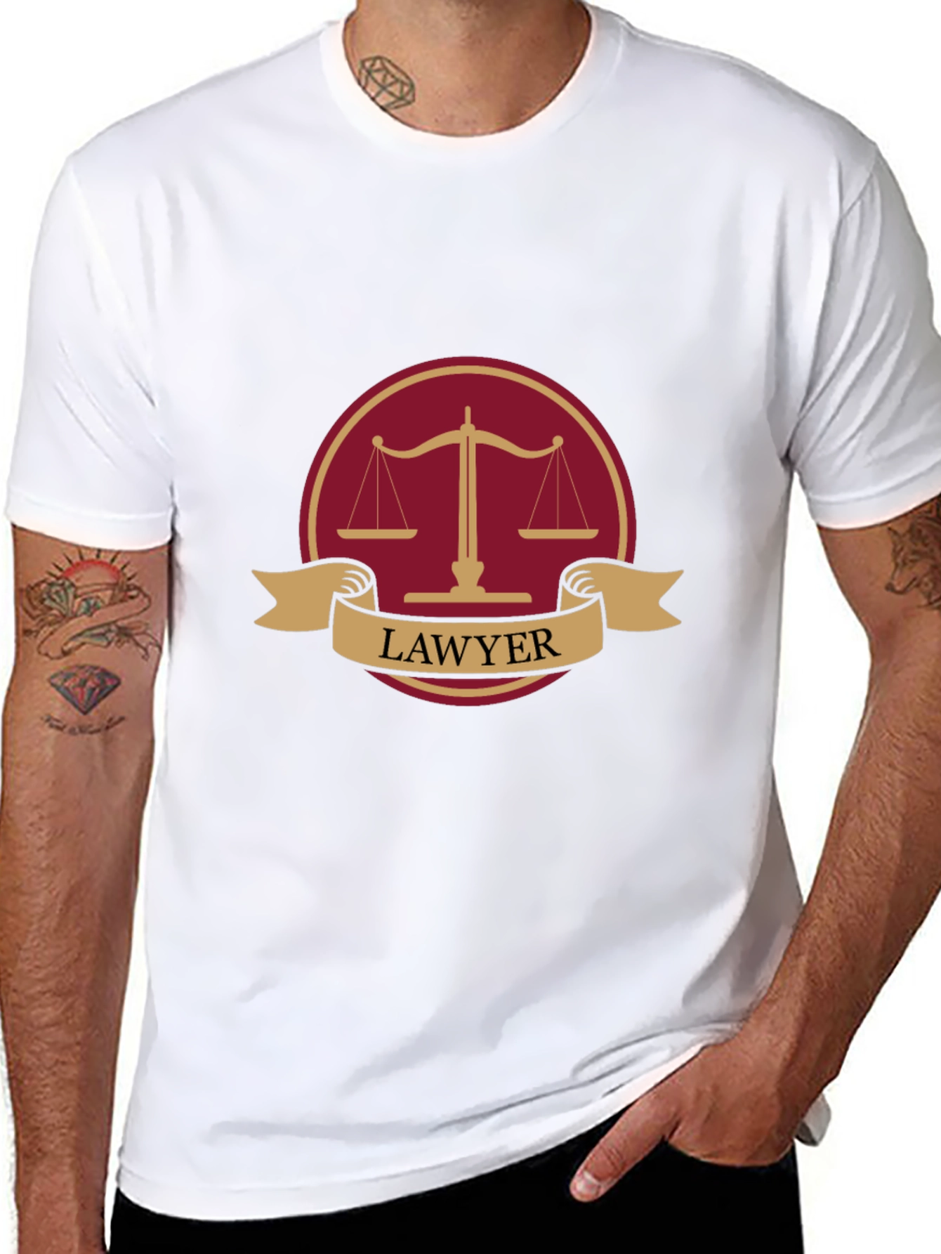 Lawyer T-Shirt Justice Scale Design