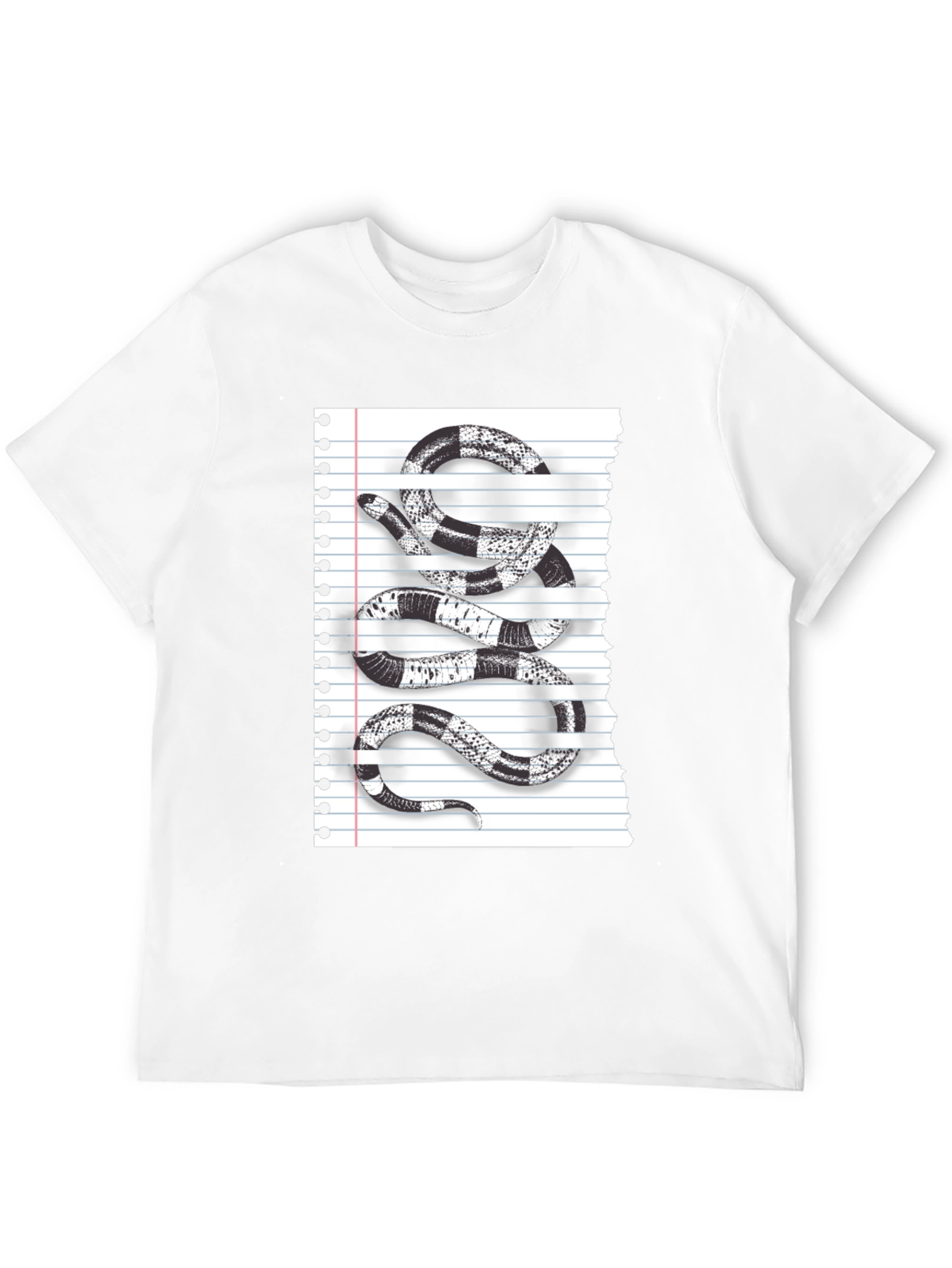 Black Snake Notebook Style Graphic T-Shirt
