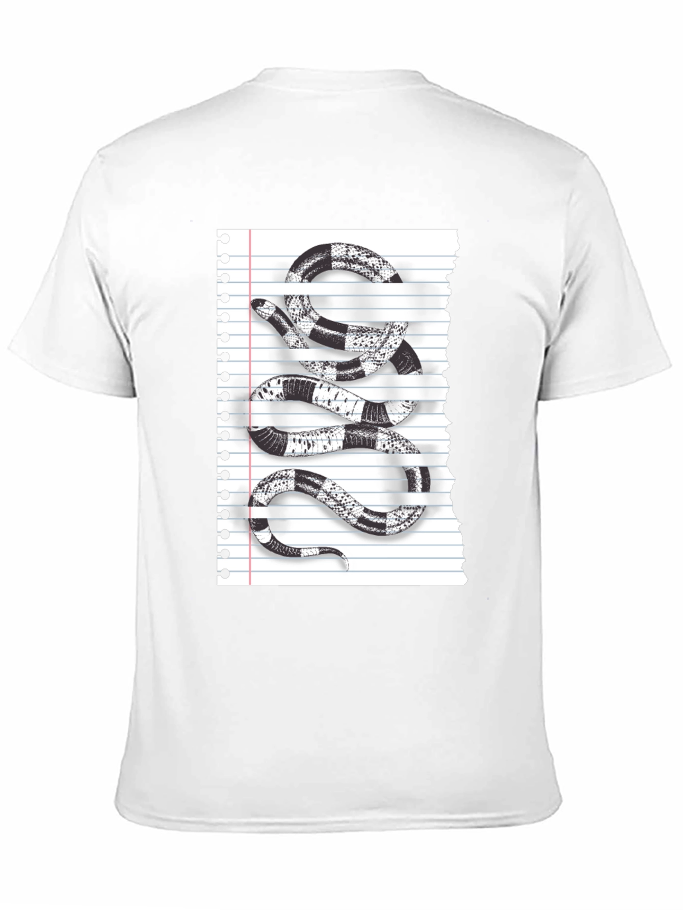 Black Snake Notebook Style Graphic T-Shirt