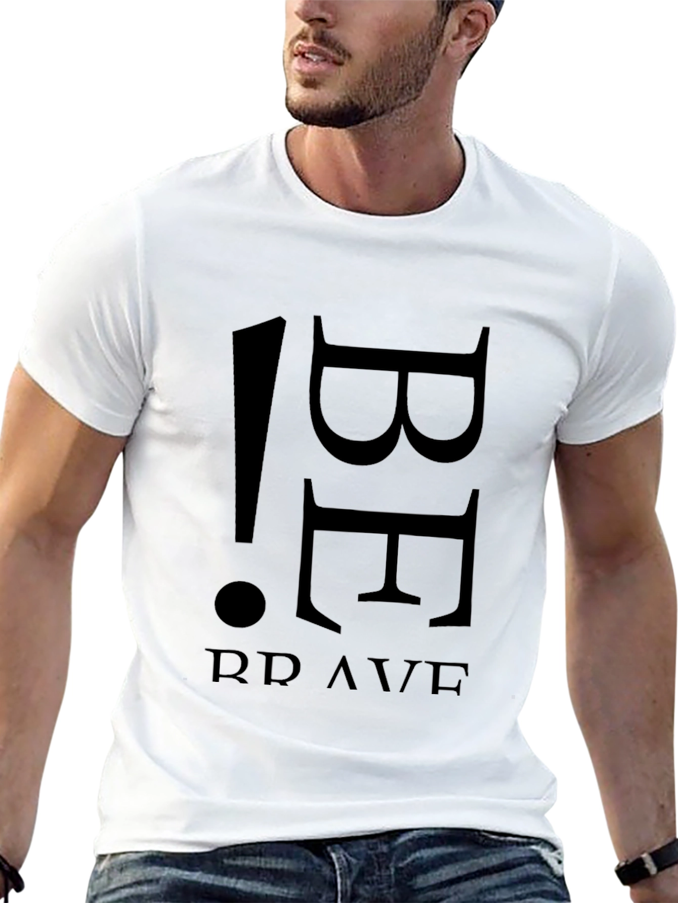 Be Brave T-Shirt - Mens Black Graphic Tee