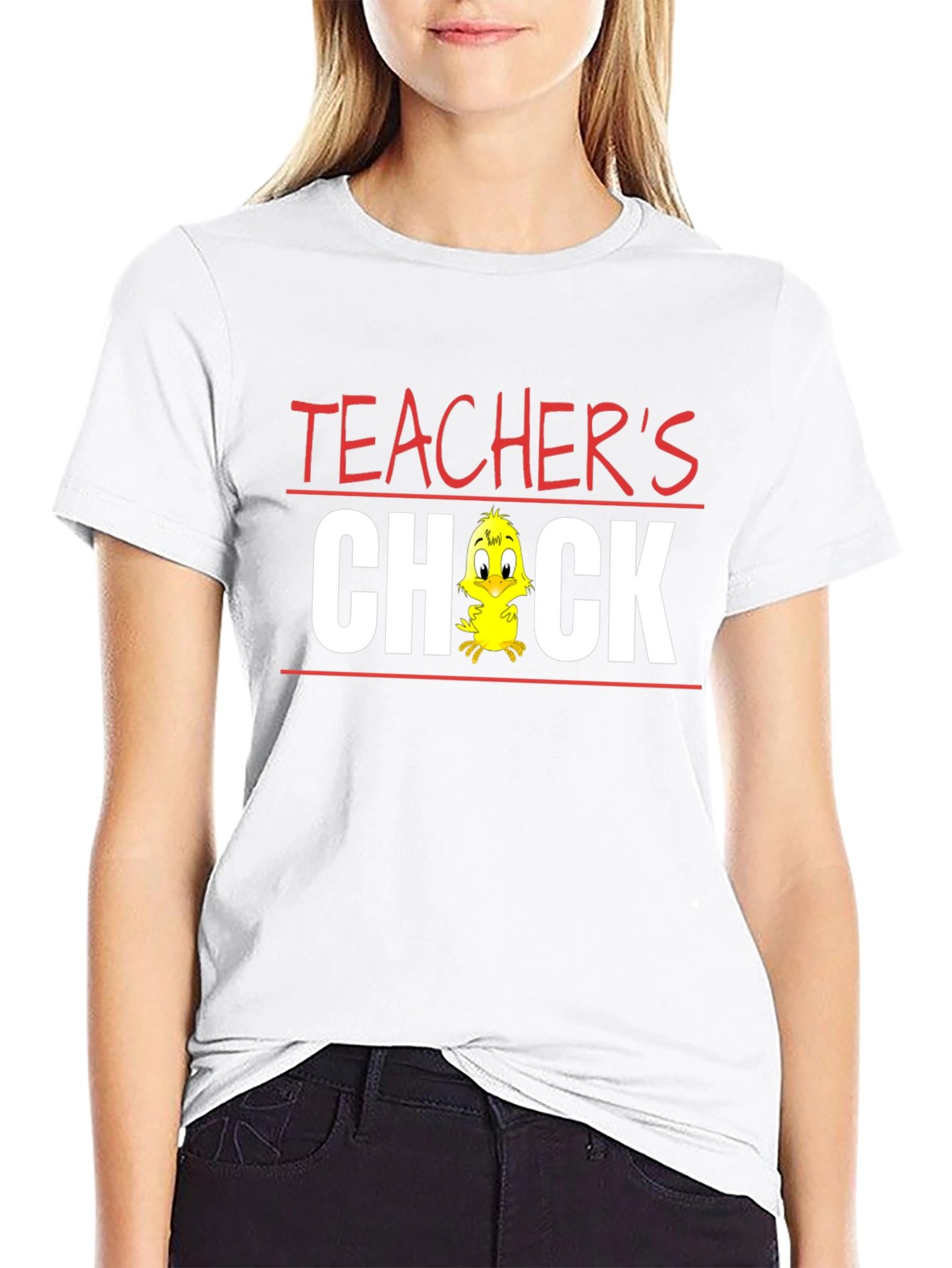 Teachers Chick Novelty Graphic T-Shirt