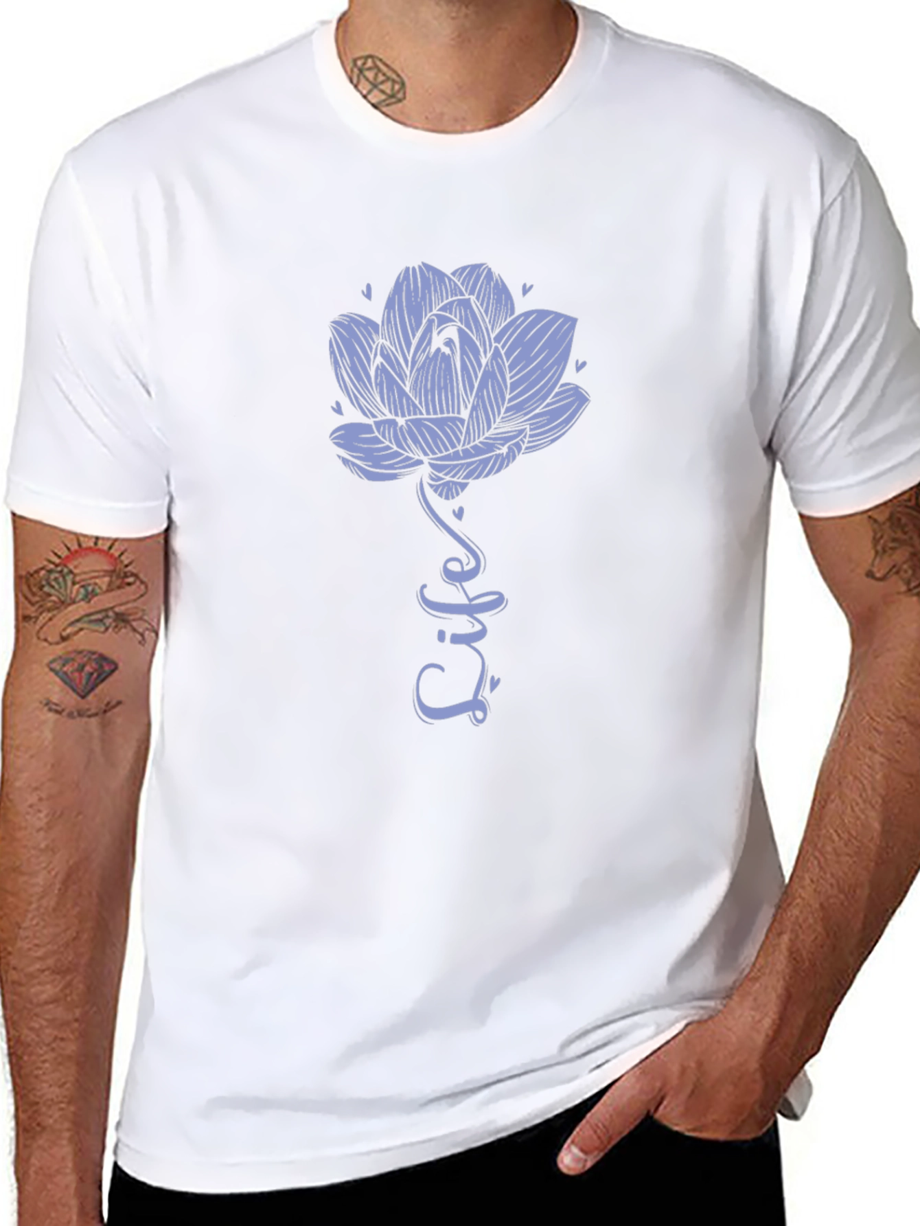 Lotus Life Tee - Black Graphic T-Shirt