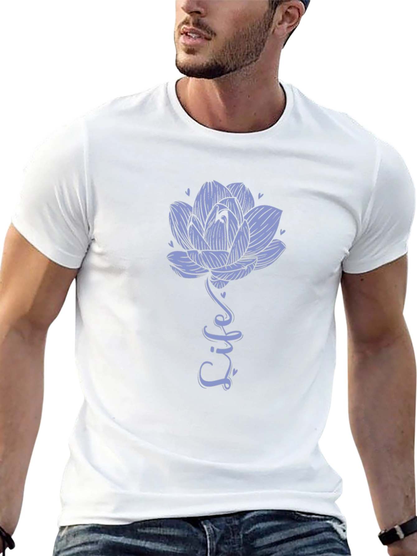 Lotus Life Tee - Black Graphic T-Shirt