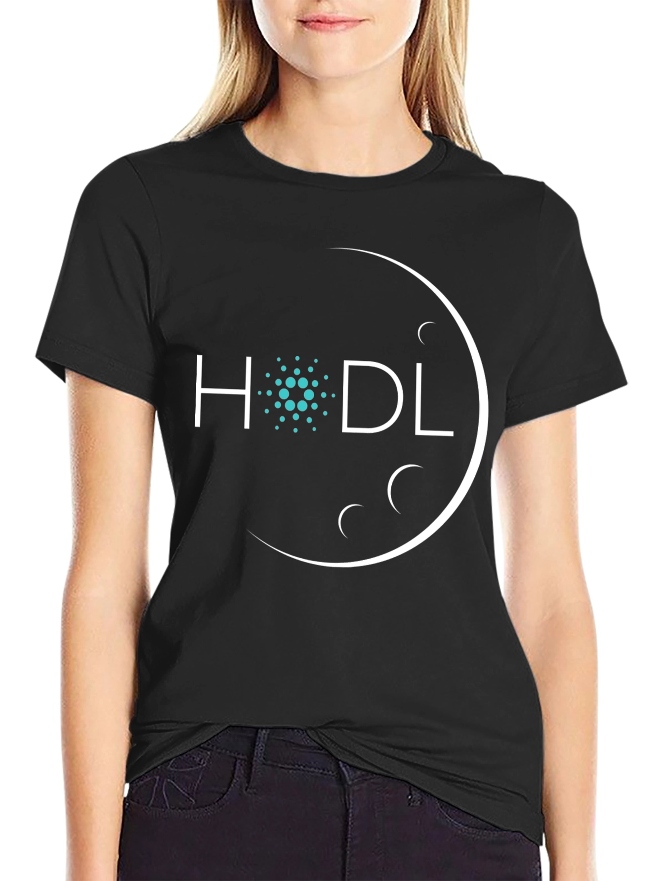 HODL Moon Crypto T-Shirt - Black Cotton Tee