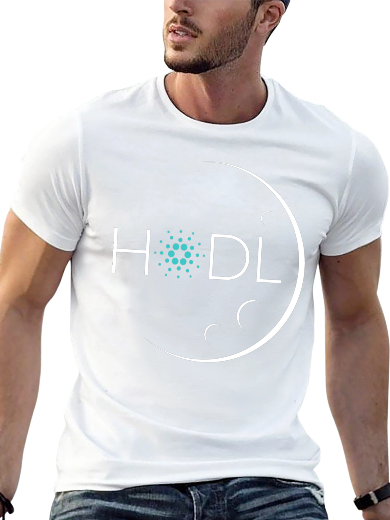 HODL Moon Crypto T-Shirt - Black Cotton Tee