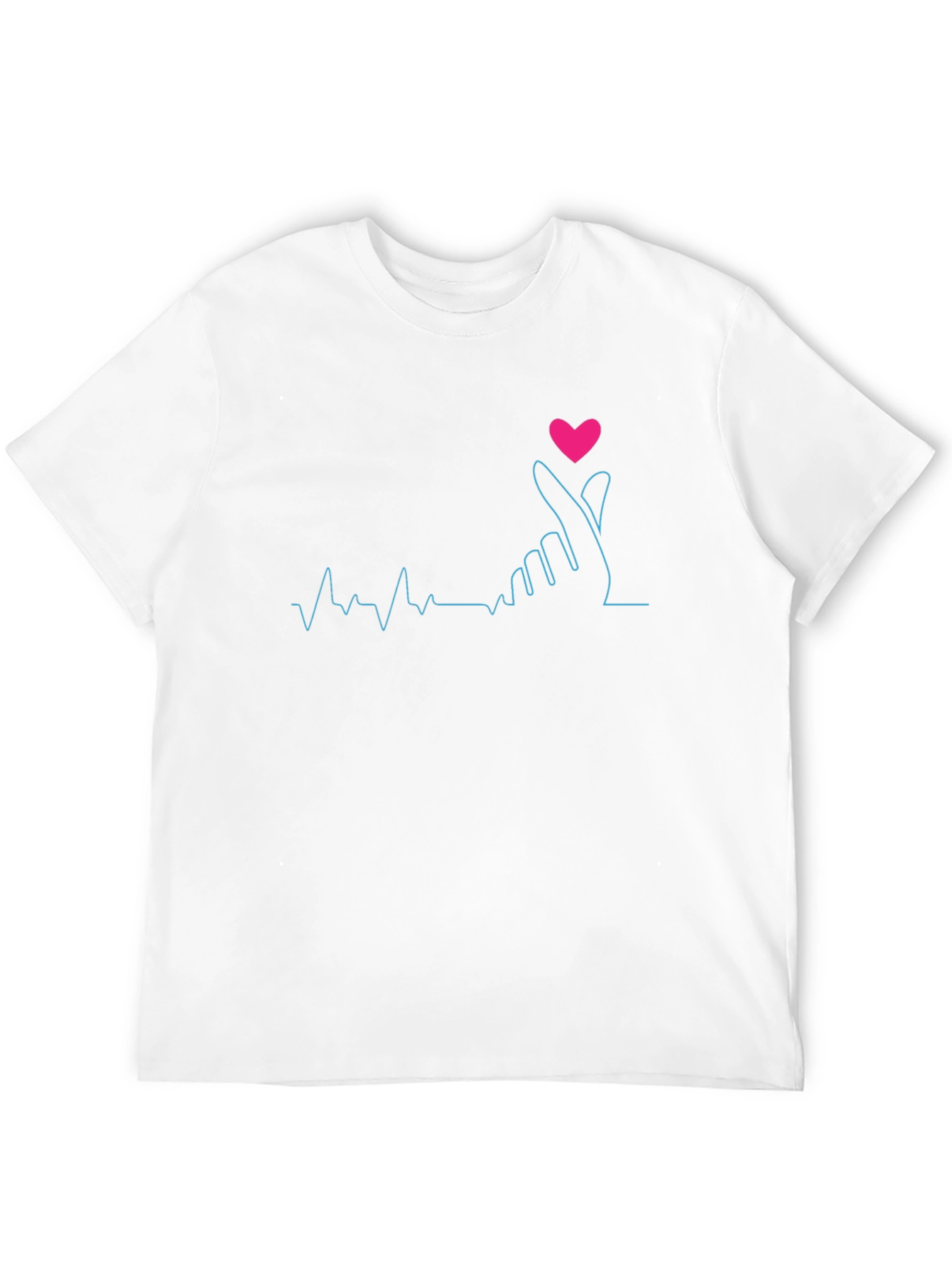 Heartbeat Finger Heart Graphic T-Shirt