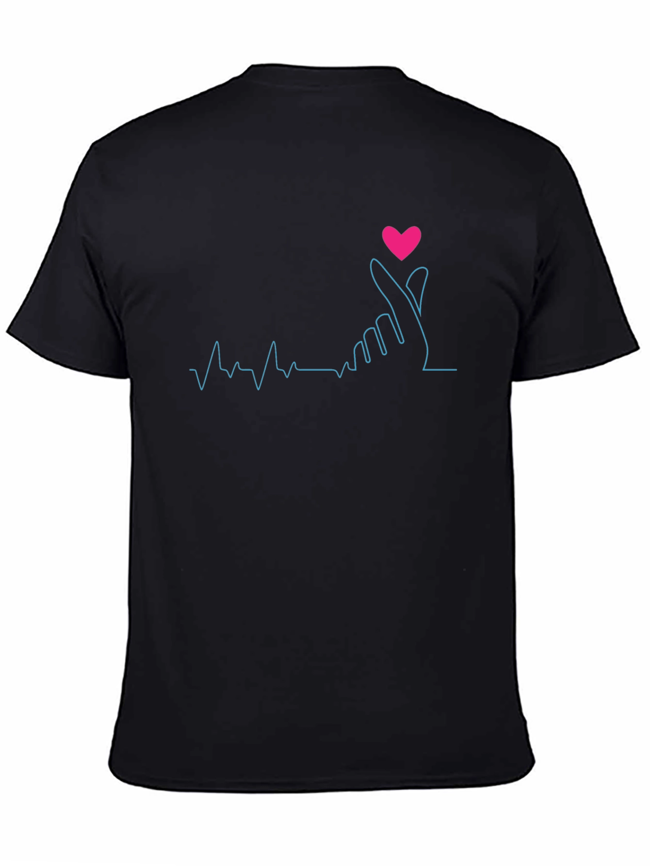 Heartbeat Finger Heart Graphic T-Shirt