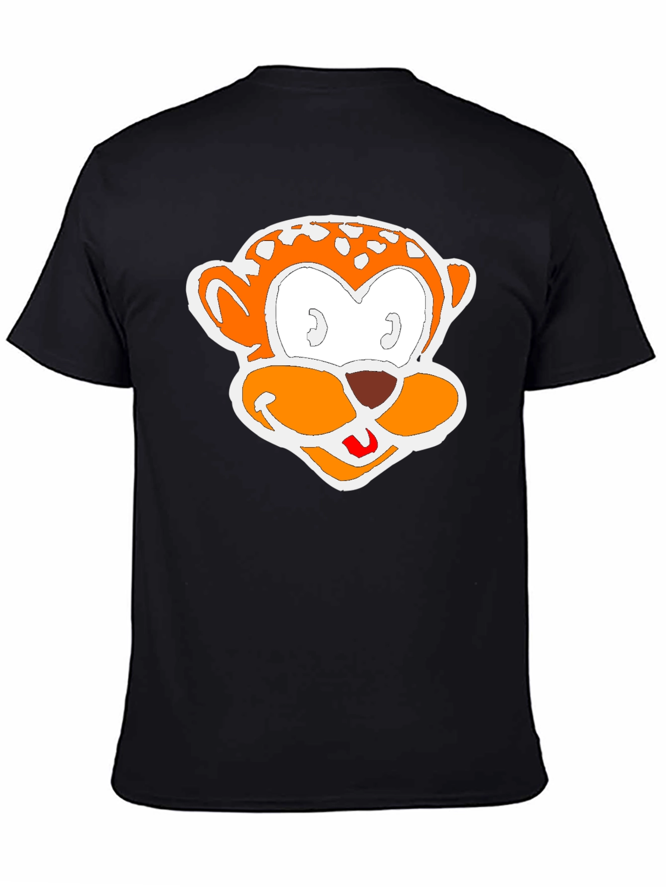 Cartoon Monkey Graphic Black T-Shirt