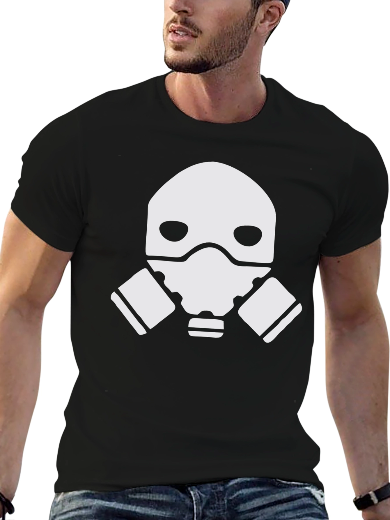 Gas Mask Graphic T-Shirt - Black