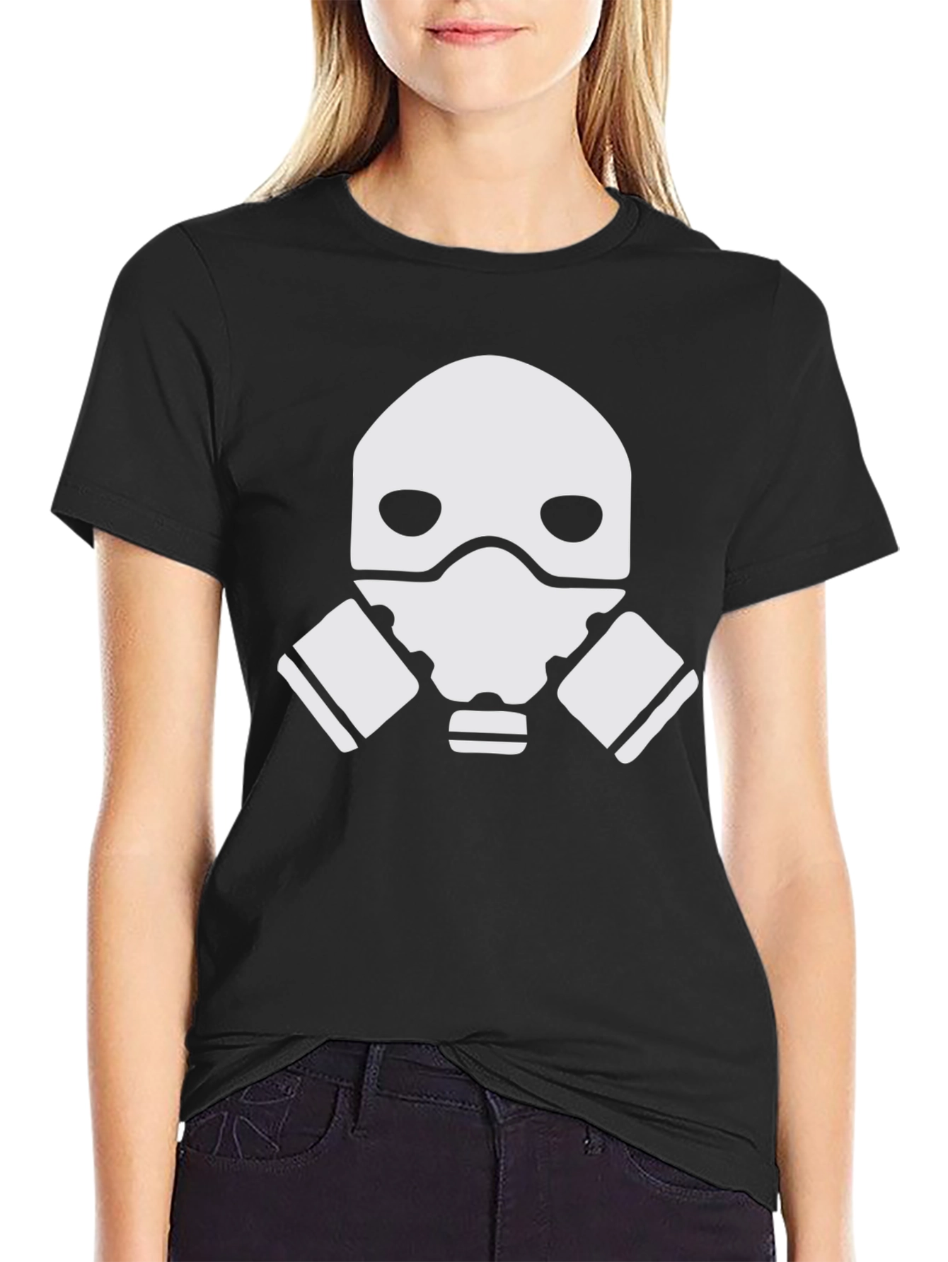 Gas Mask Graphic T-Shirt - Black