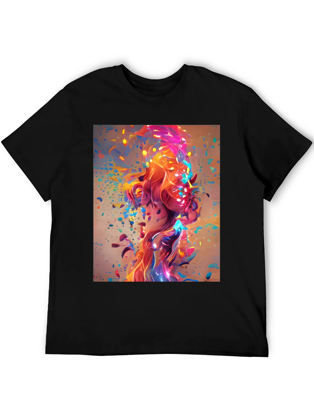 Abstract Art Print Black T-Shirt