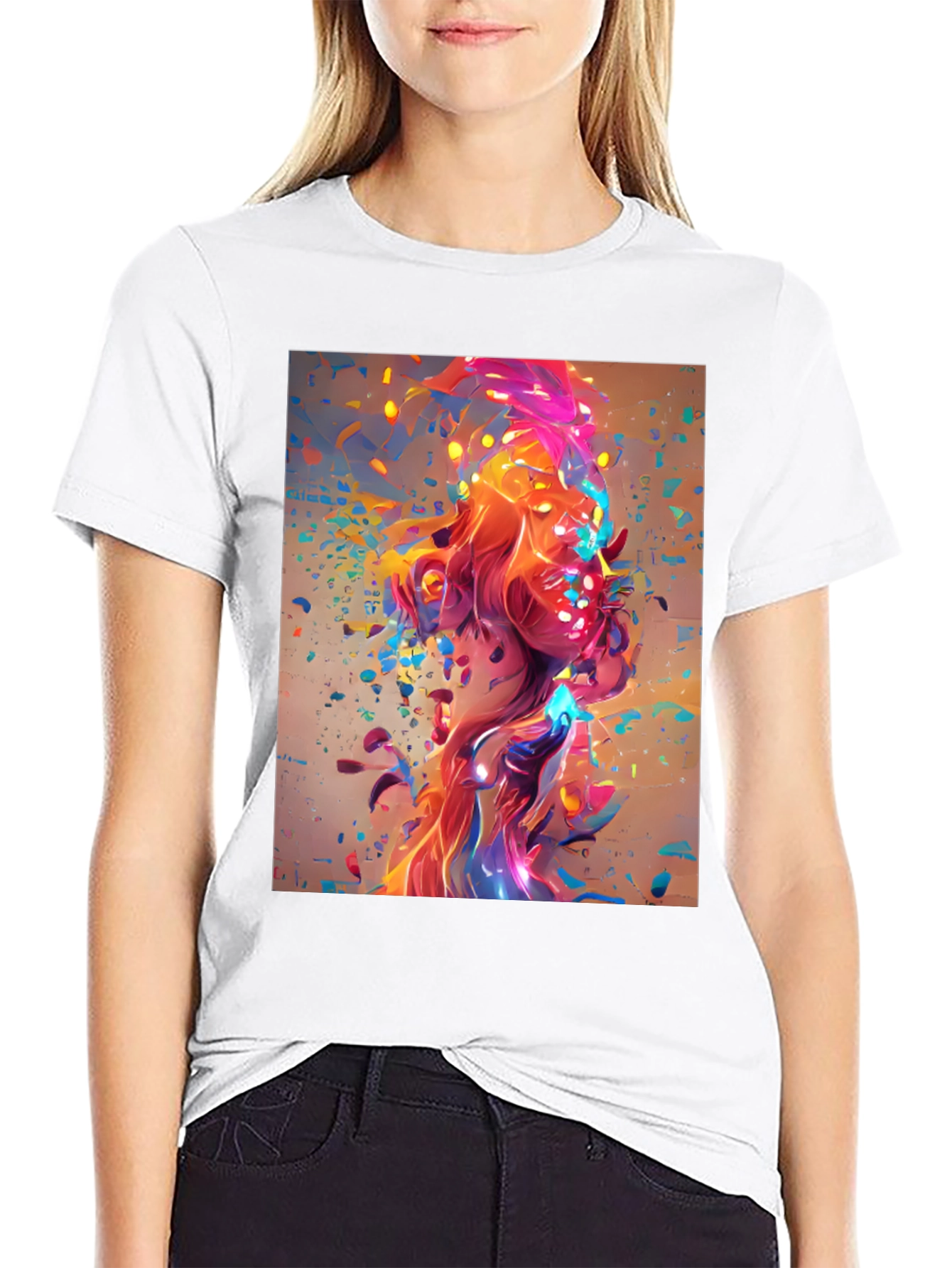 Abstract Art Print Black T-Shirt