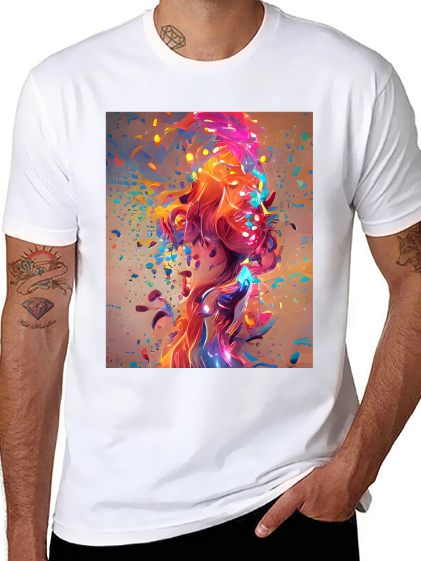 Abstract Art Print Black T-Shirt
