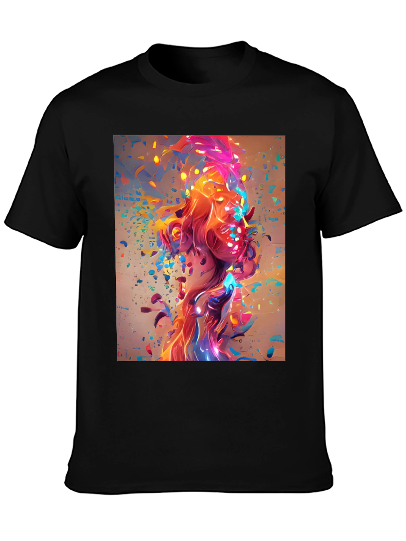 Abstract Art Print Black T-Shirt