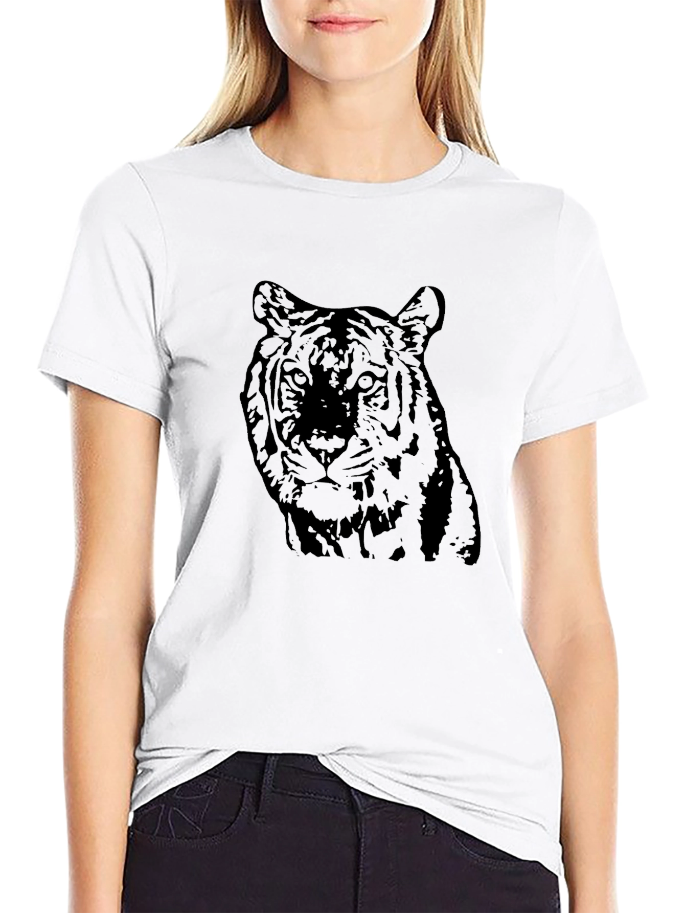 Black Tiger Graphic Tee - Cool Animal Design