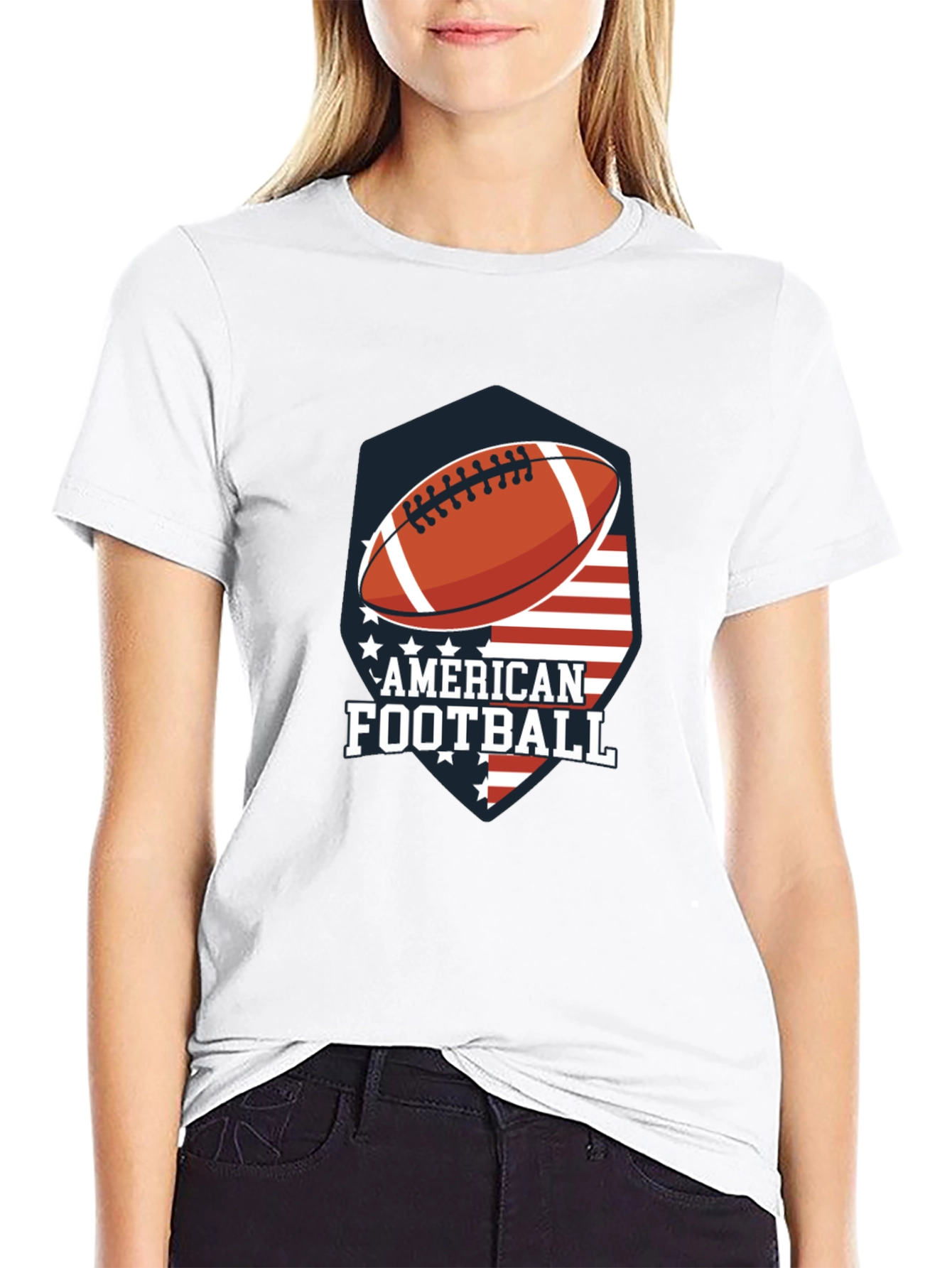 American Football USA Flag Graphic T-Shirt