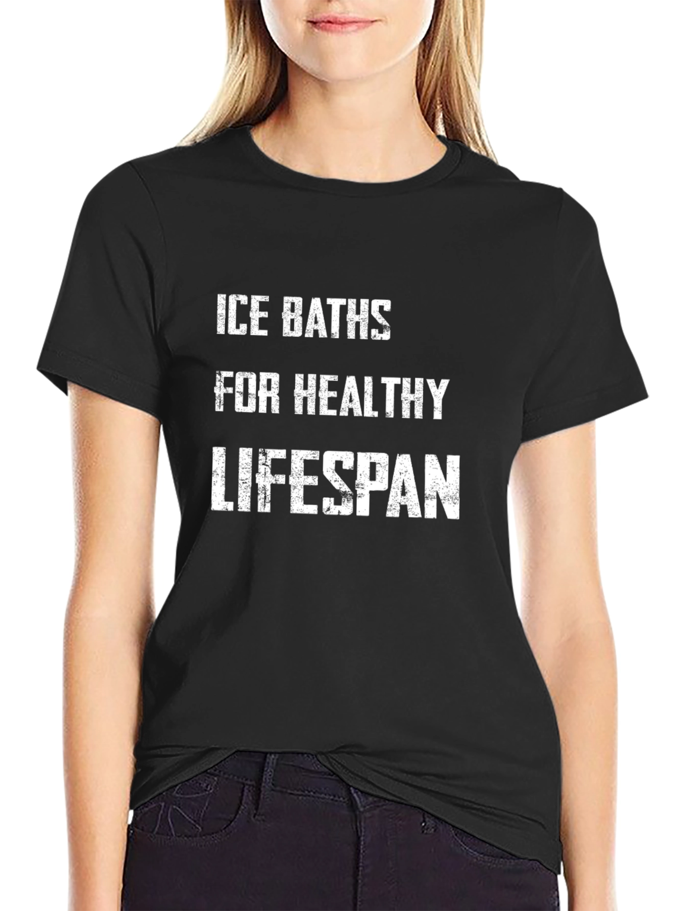 Ice Baths for Healthy Lifespan T-Shirt - Black