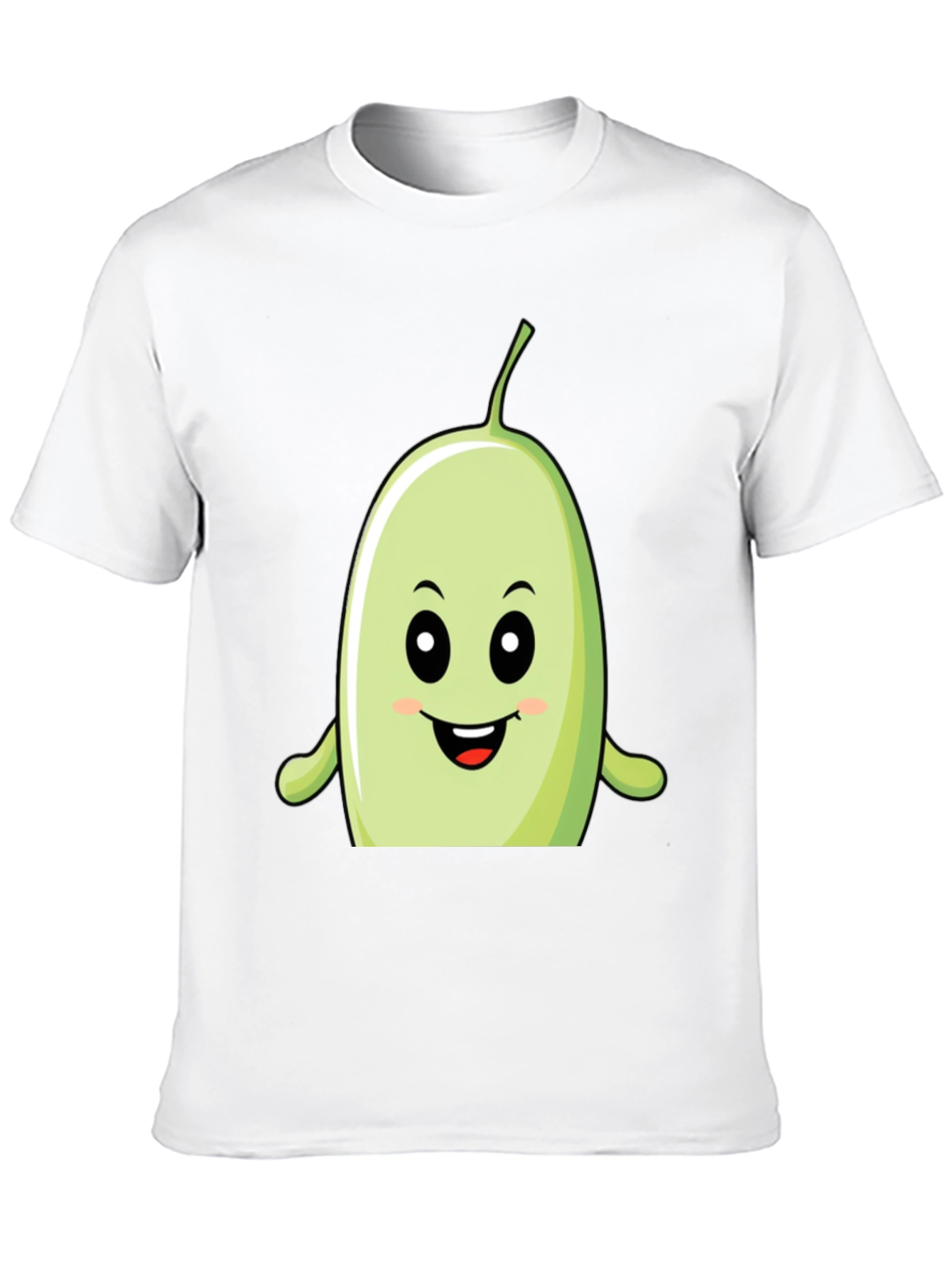 Funny Bean Cartoon Graphic Black T-Shirt