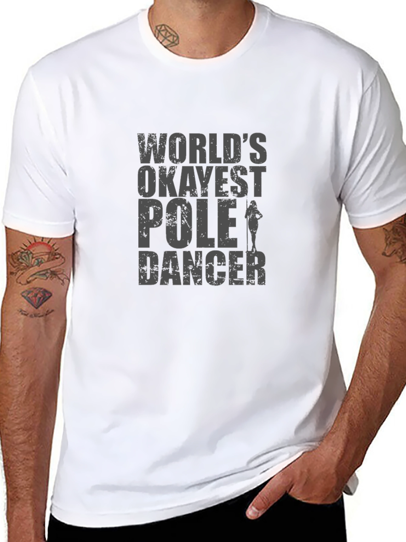 Worlds Okayest Pole Dancer T-Shirt - Funny Gift