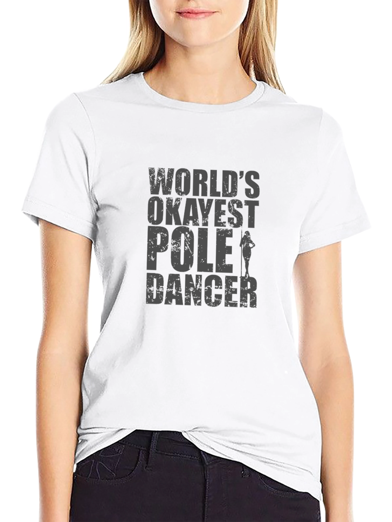 Worlds Okayest Pole Dancer T-Shirt - Funny Gift