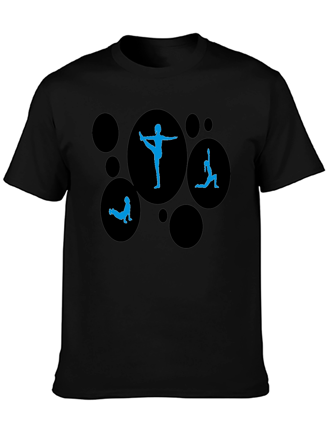 Yoga Pose Graphic Print Black T-Shirt