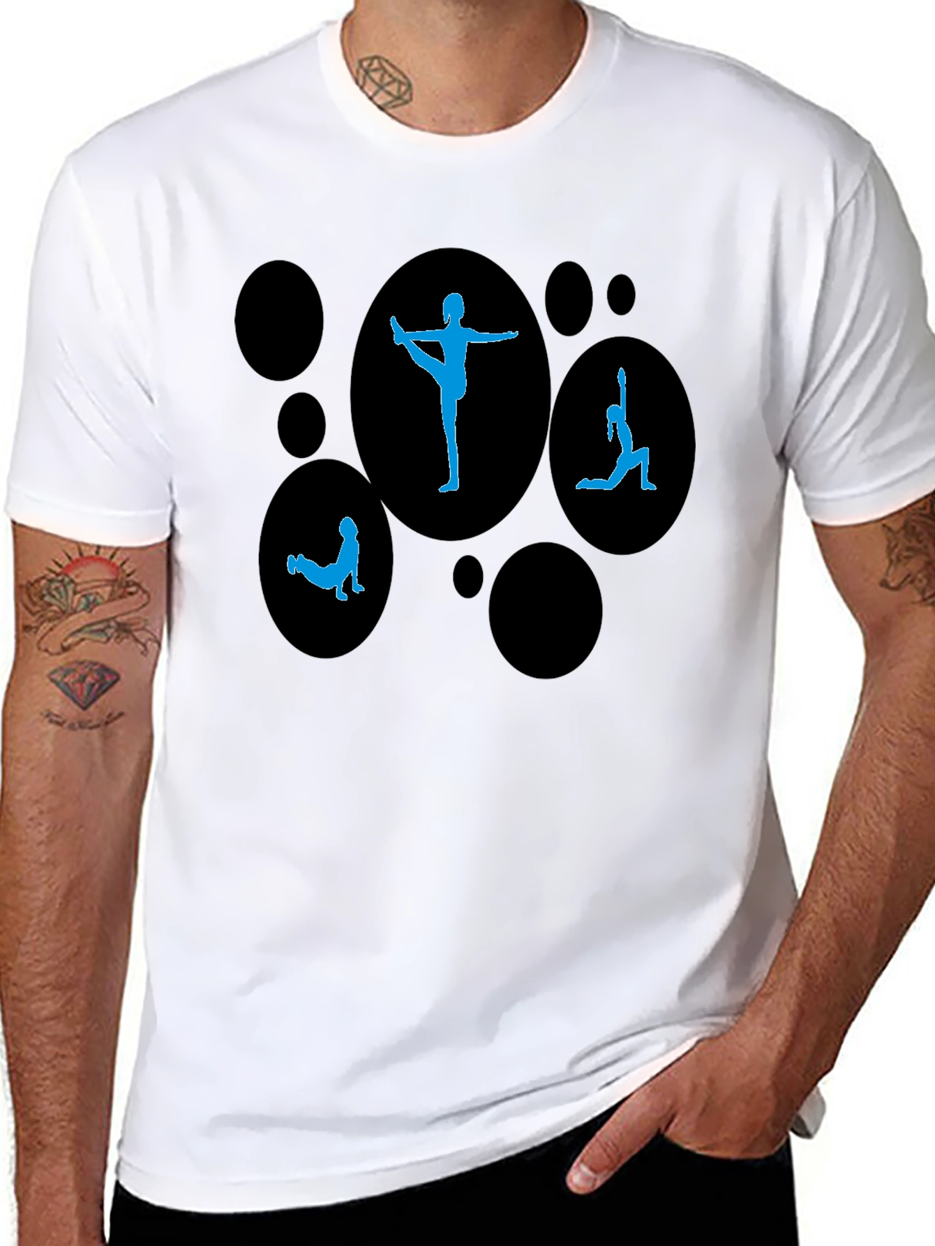 Yoga Pose Graphic Print Black T-Shirt