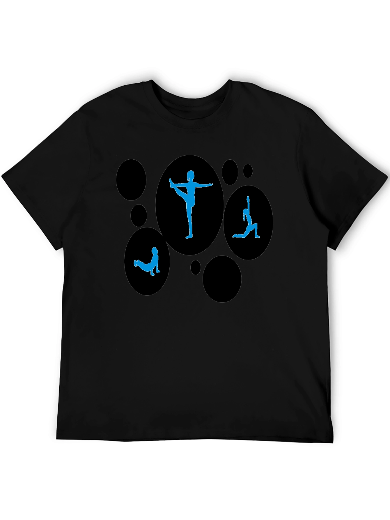 Yoga Pose Graphic Print Black T-Shirt