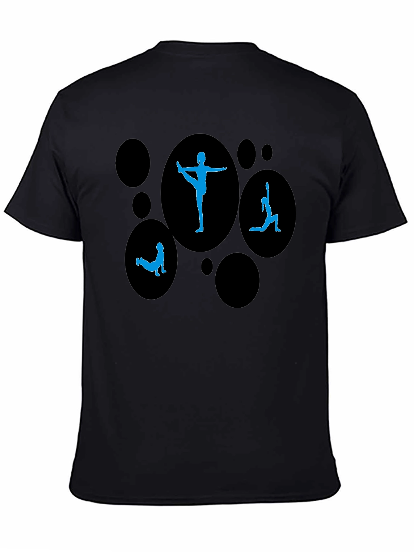 Yoga Pose Graphic Print Black T-Shirt