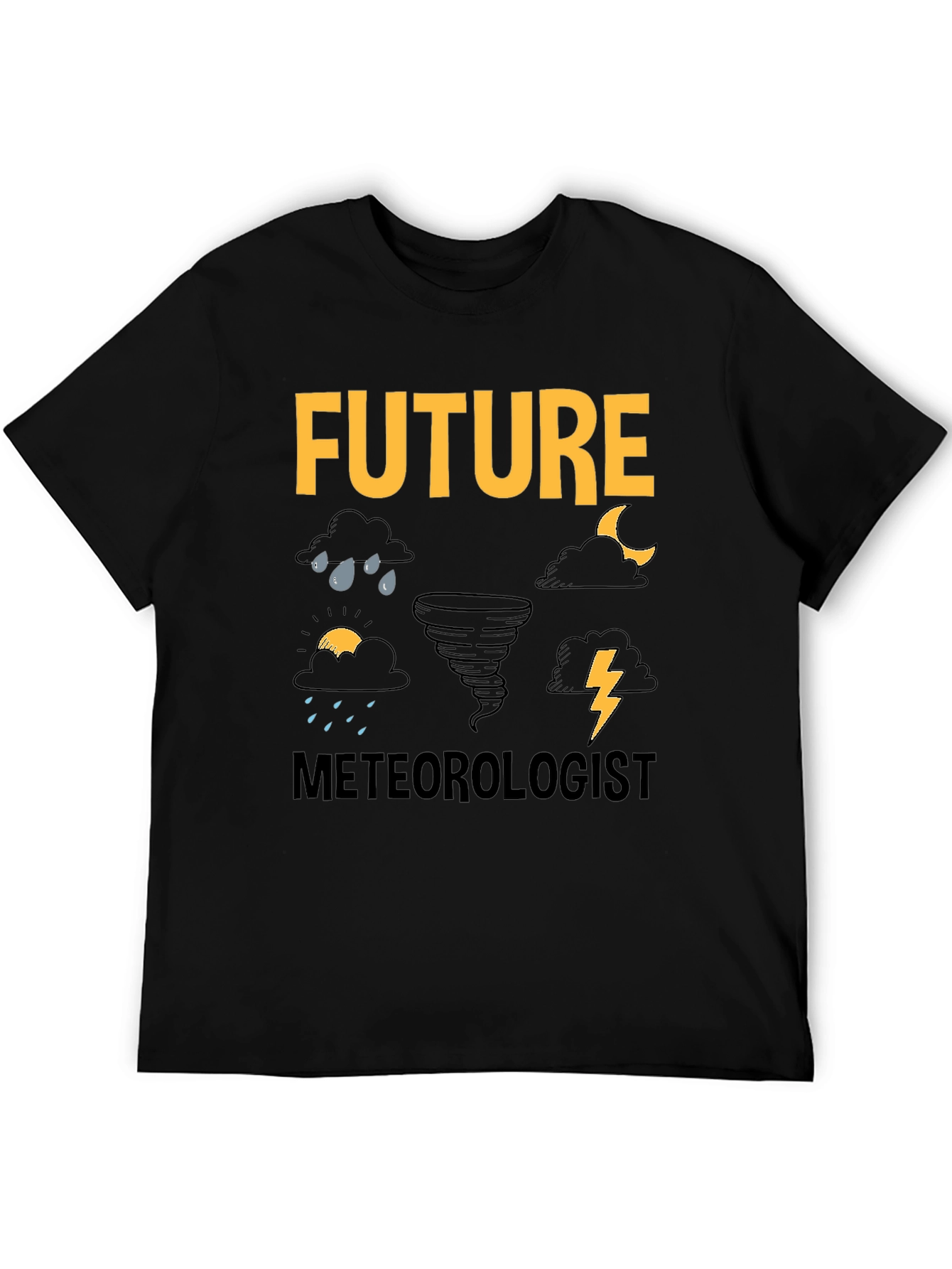 Future Meteorologist Black T-Shirt Weather Lover Tee